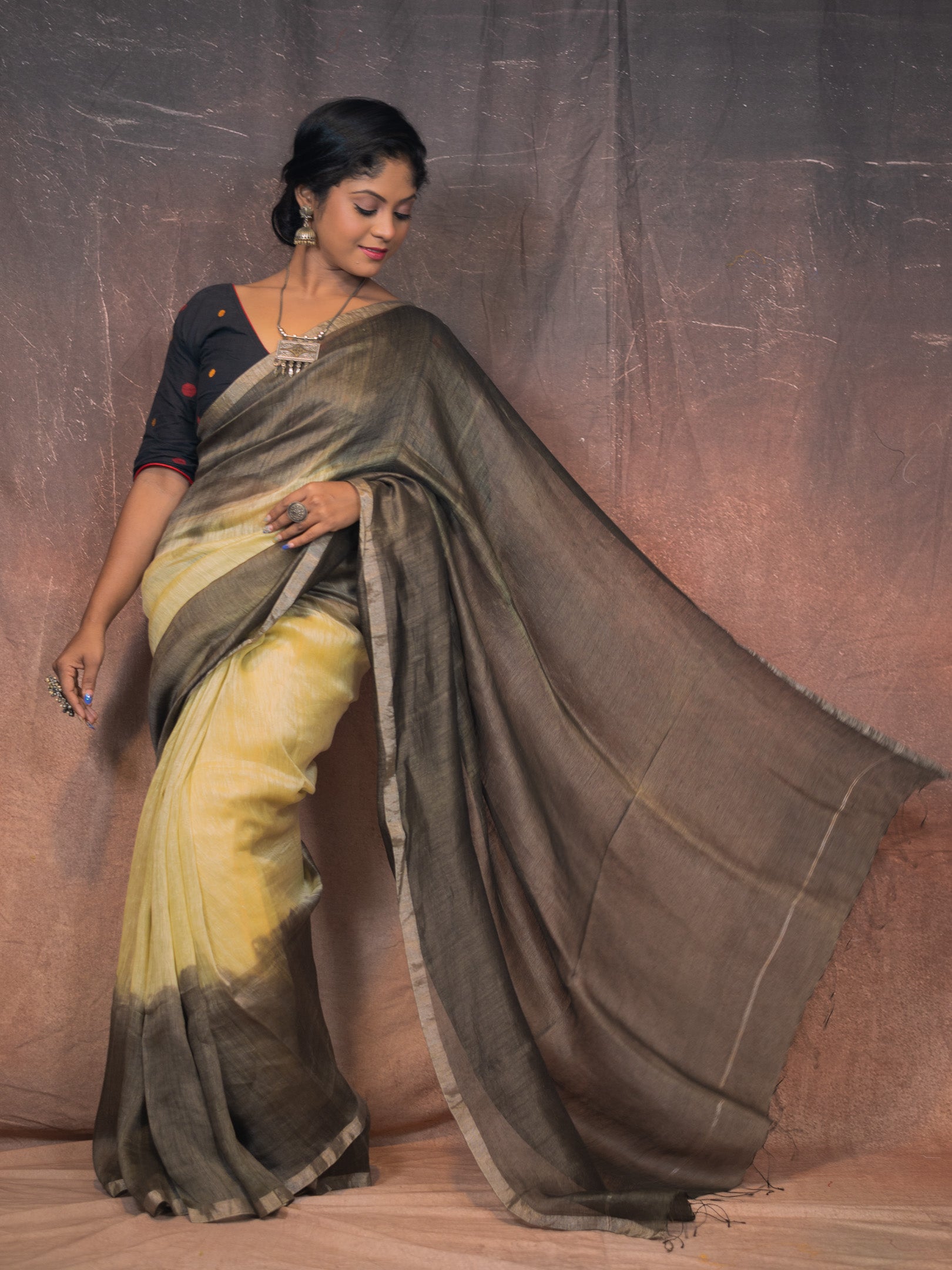 Slk Linen Saree