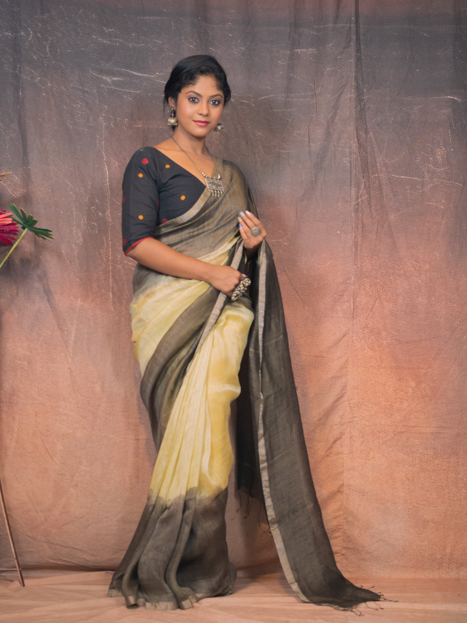 Slk Linen Saree