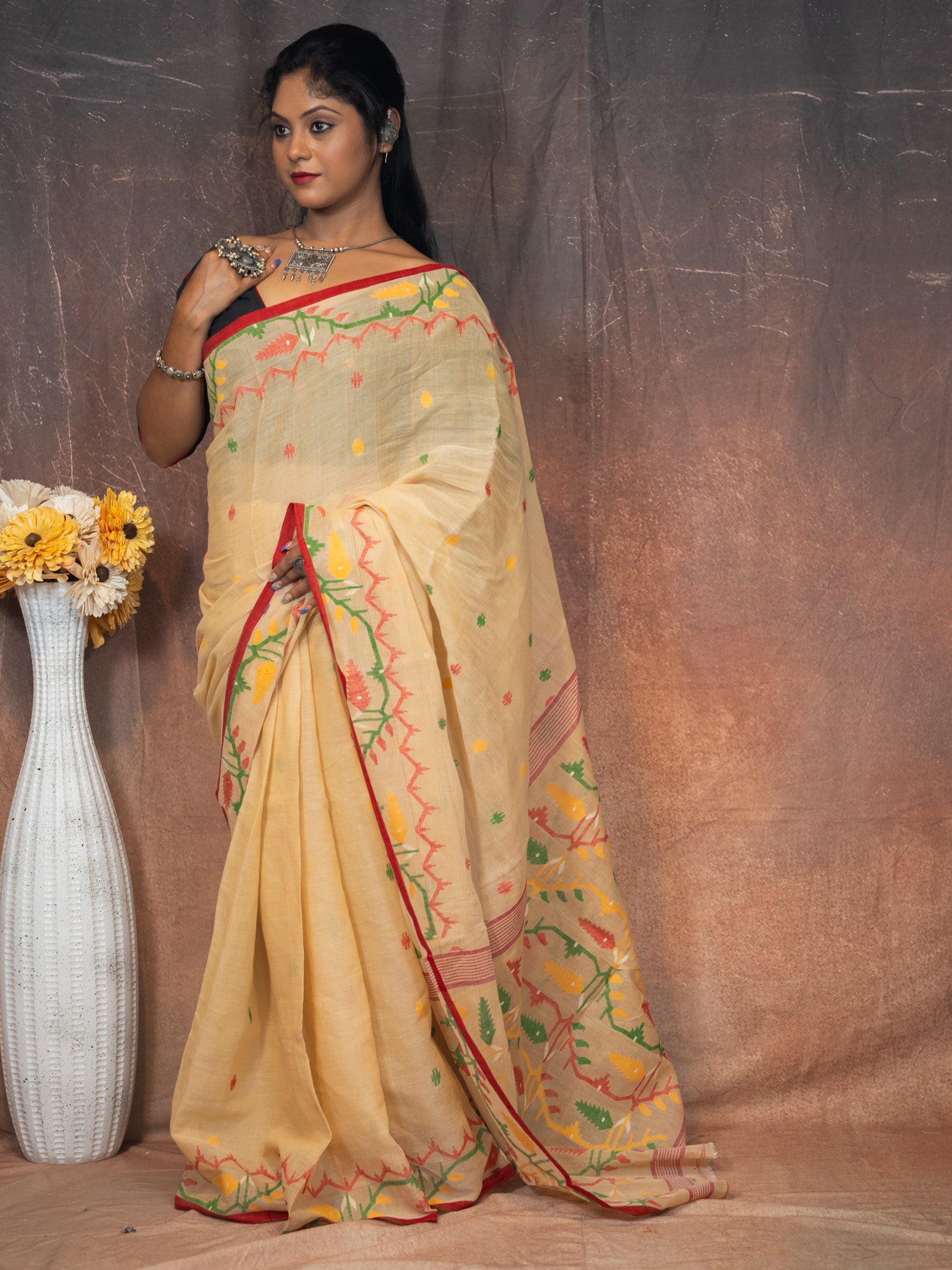 Chandan Jamdani Saree