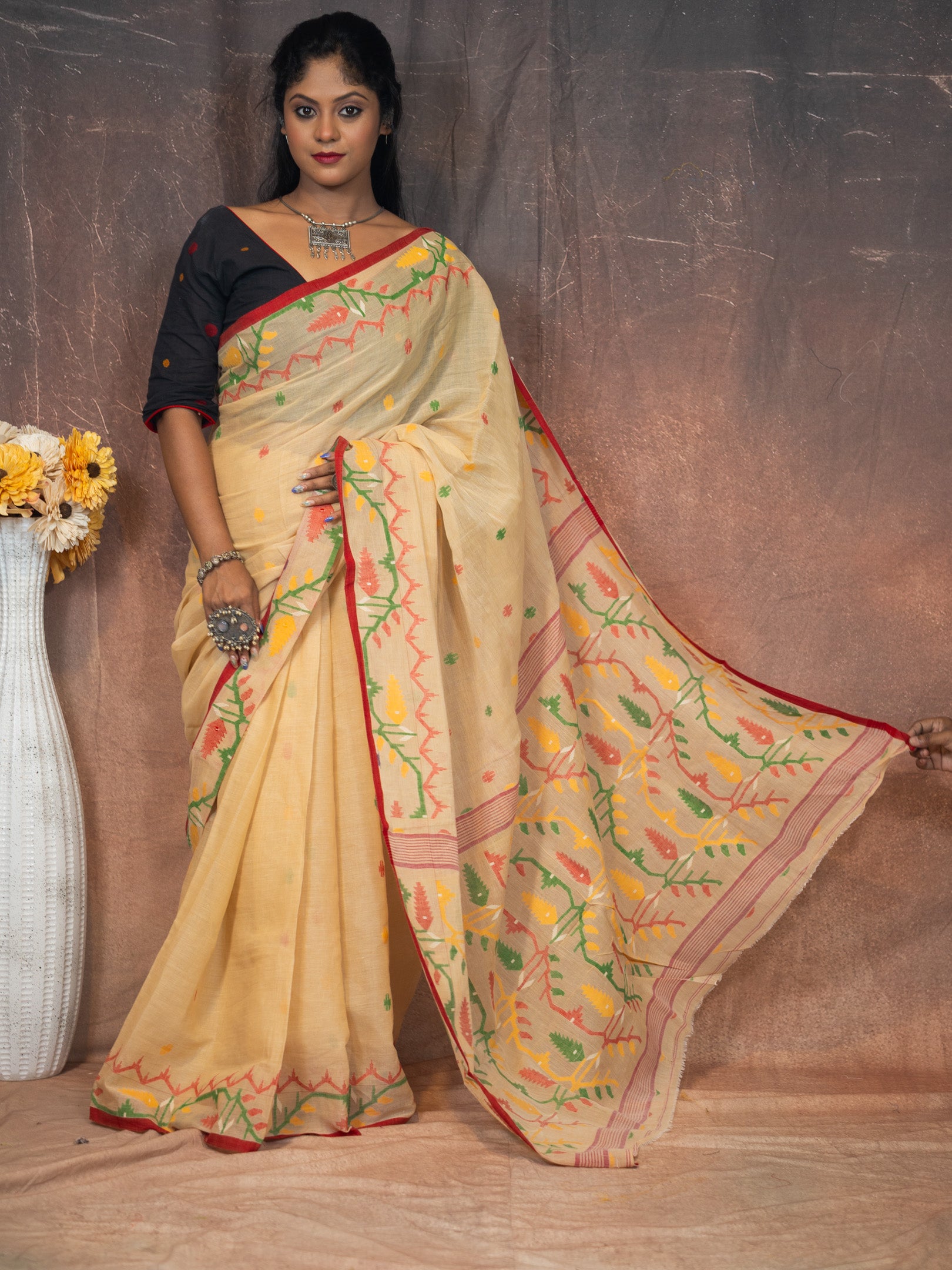 Chandan Jamdani Saree