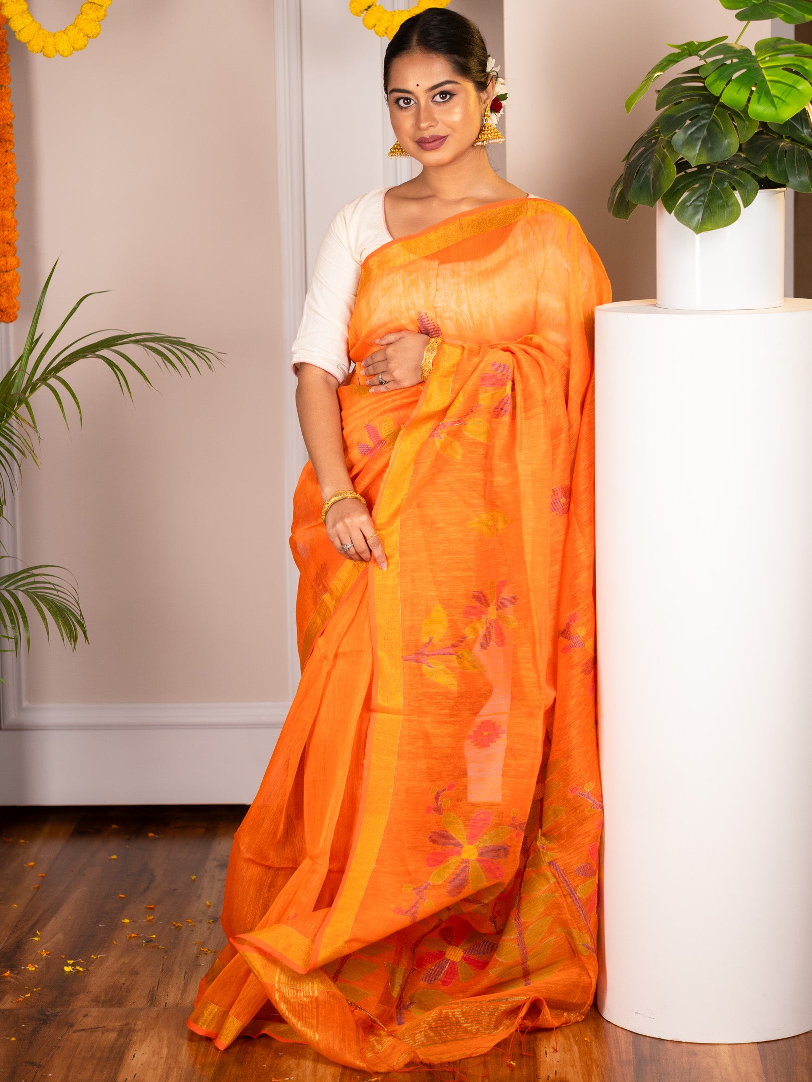 Rangrez Silk Jamdani Saree