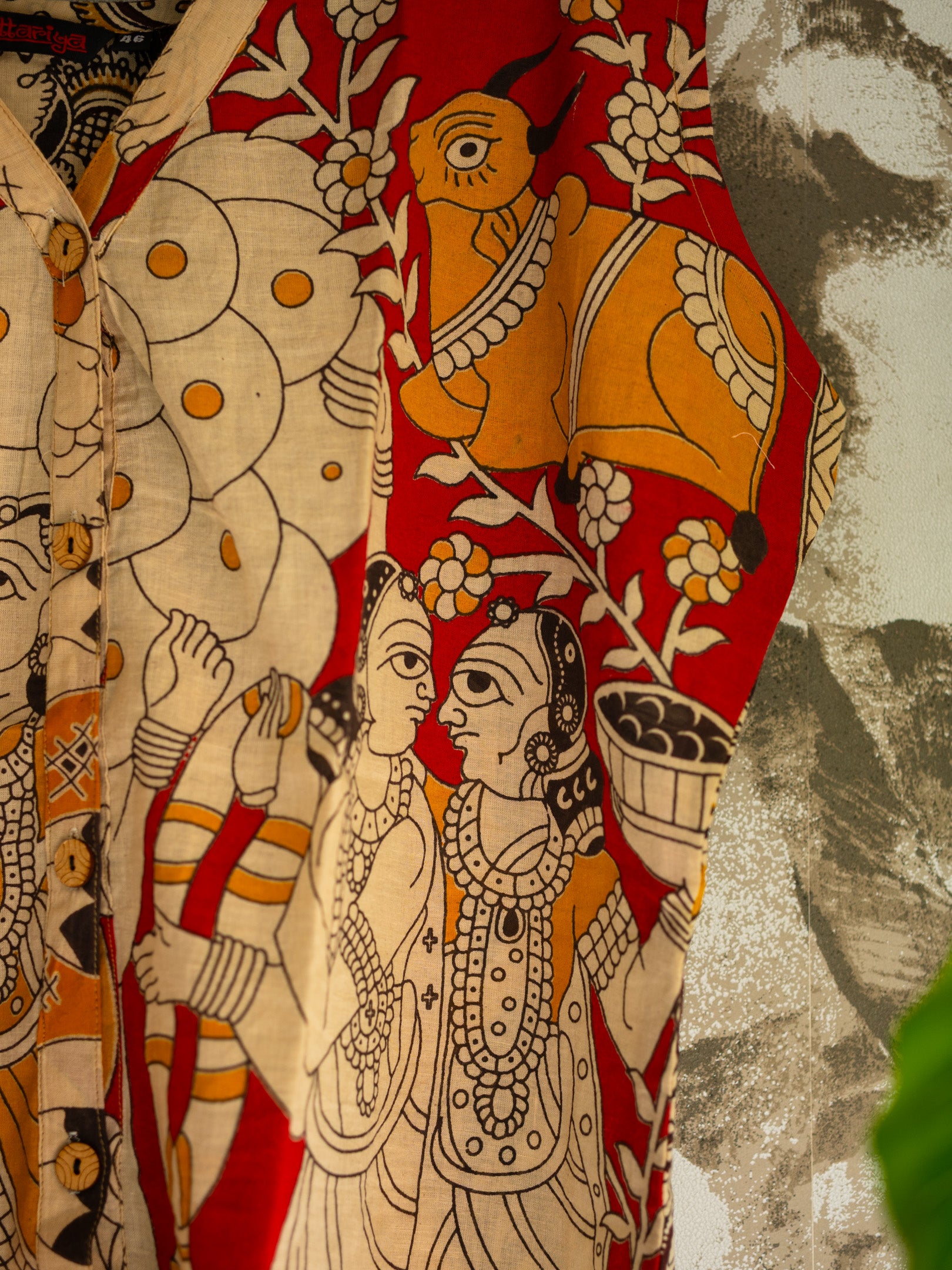 Kalamkari Sleeveless Jacket Top
