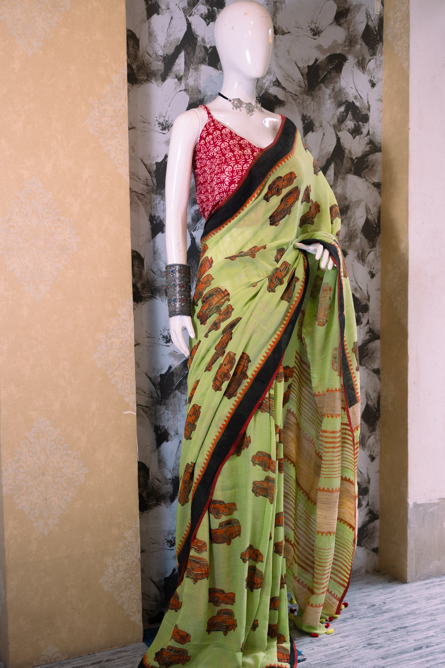Green Taxi Saree