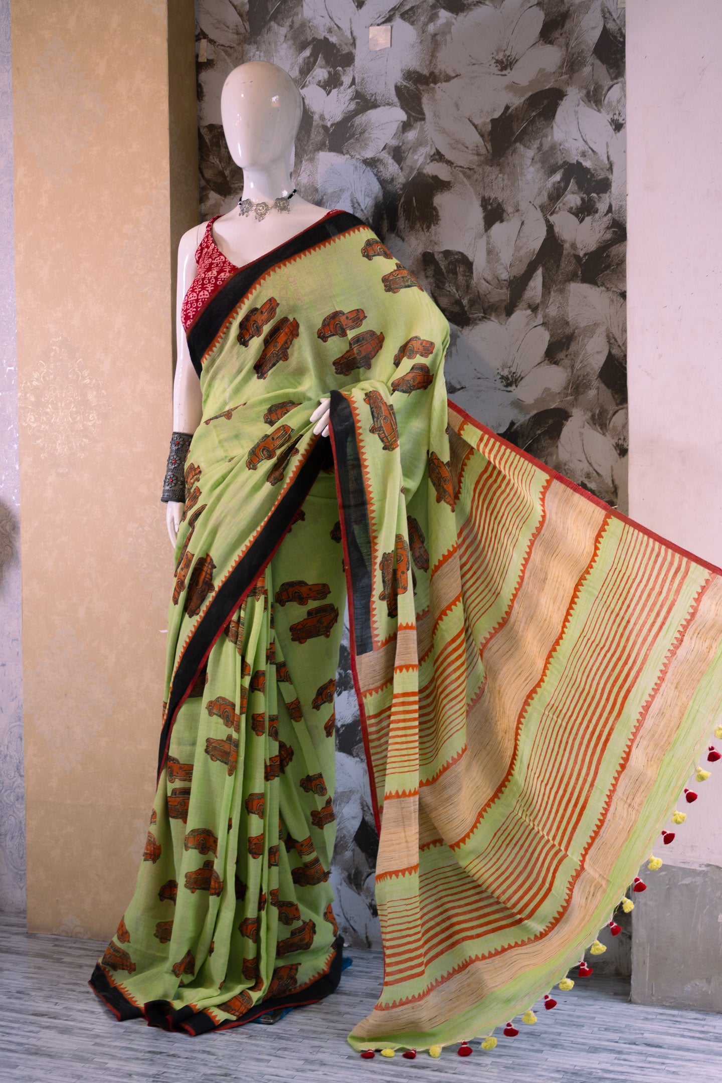 Green Taxi Saree
