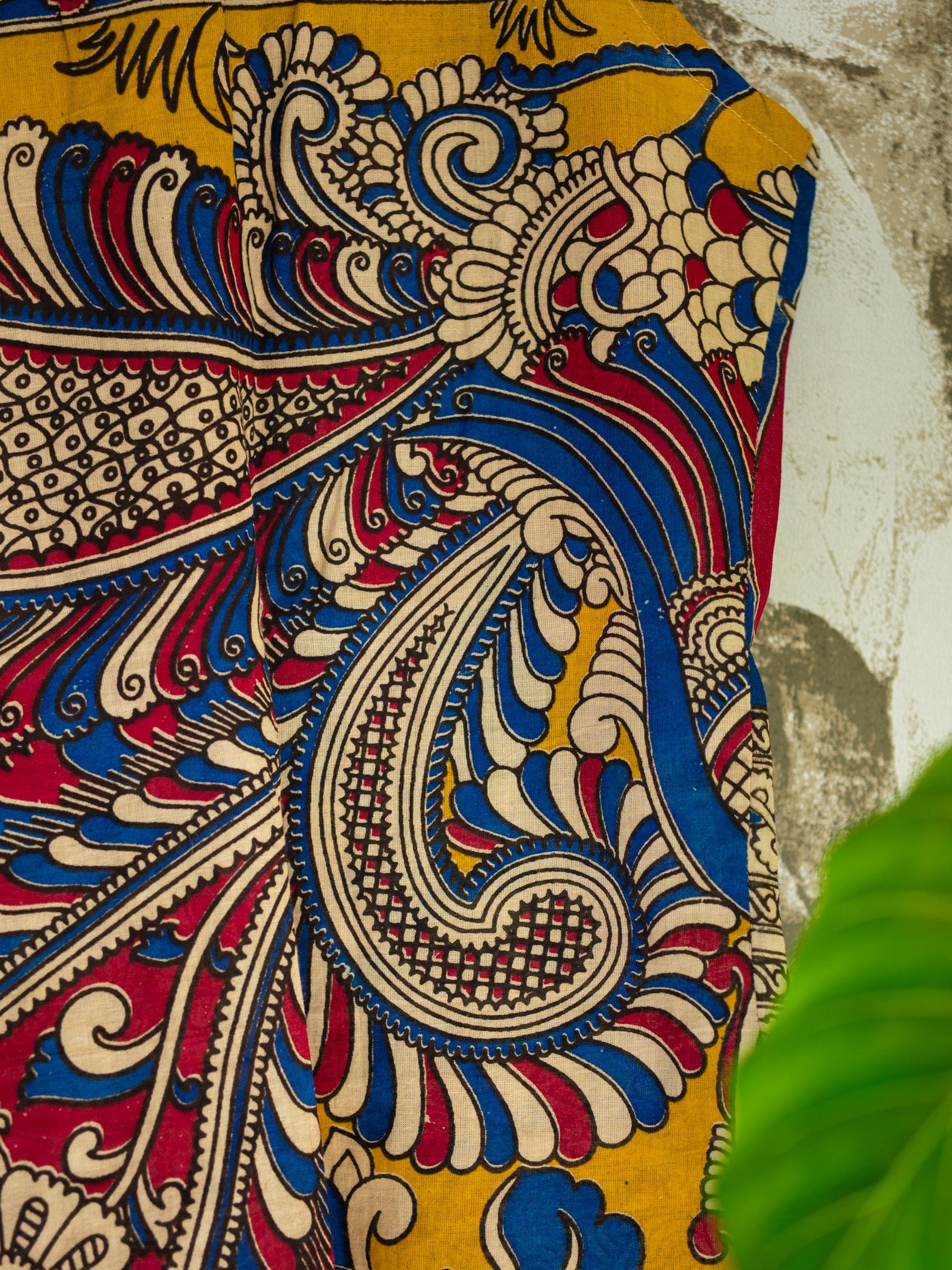 Multicolour Handcrafted Madhubani & Kalamkari Sleeveless Jacket Top