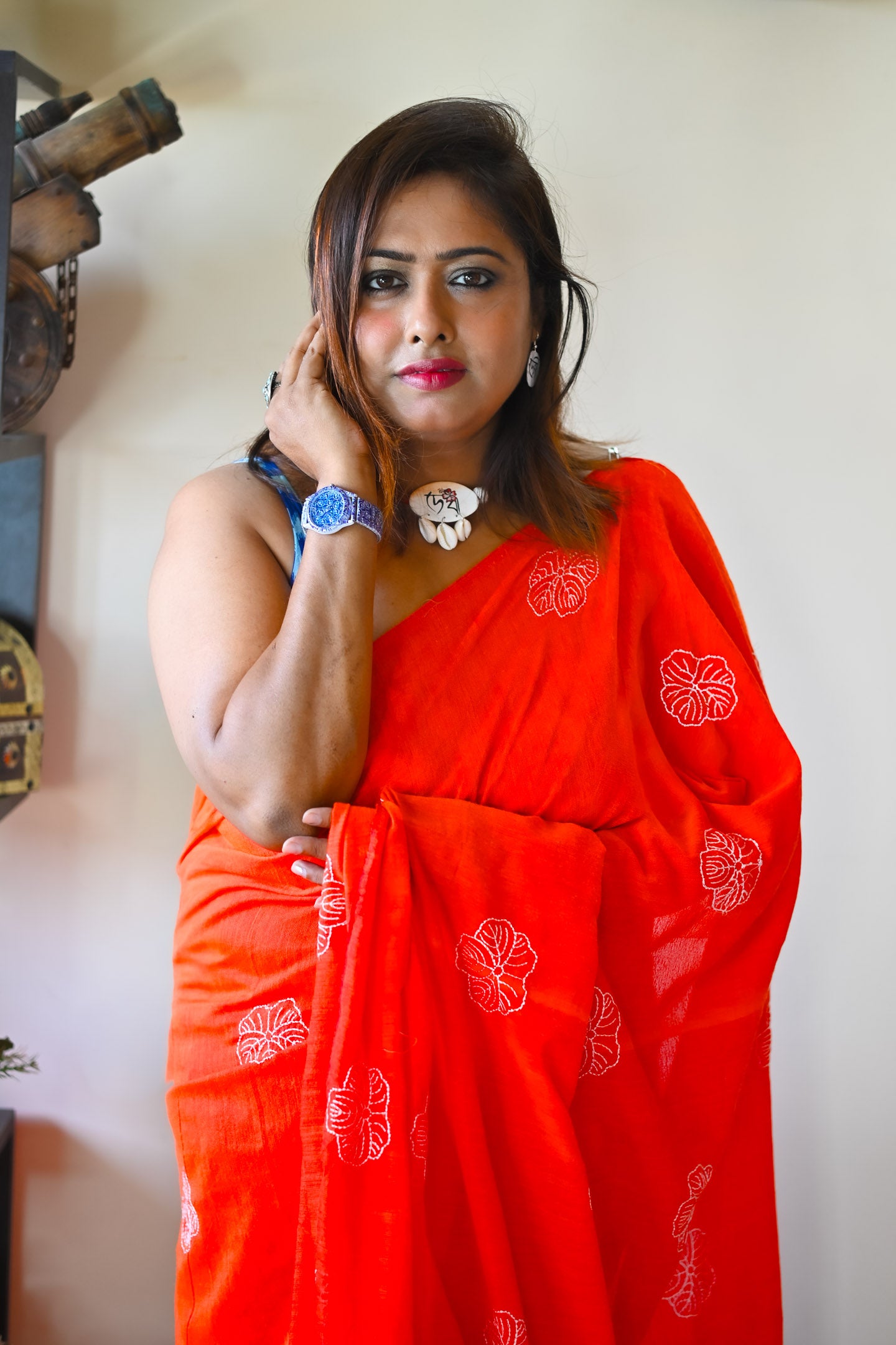 Orange jawa Saree