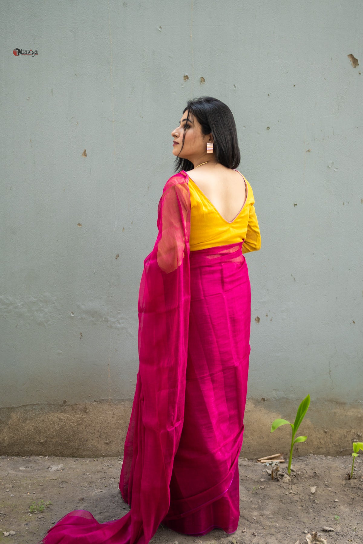 Pink e tissue silk Saree