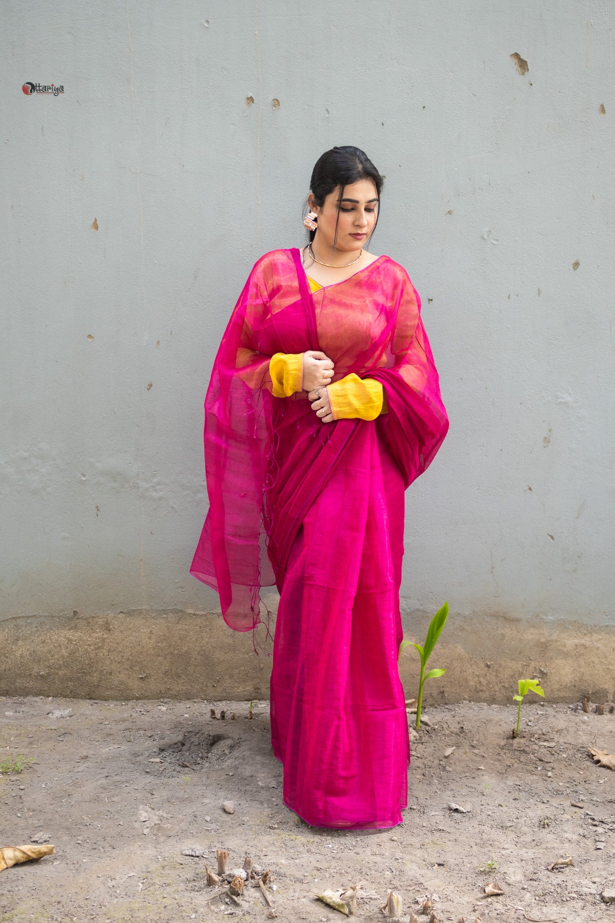 Pink e tissue silk Saree