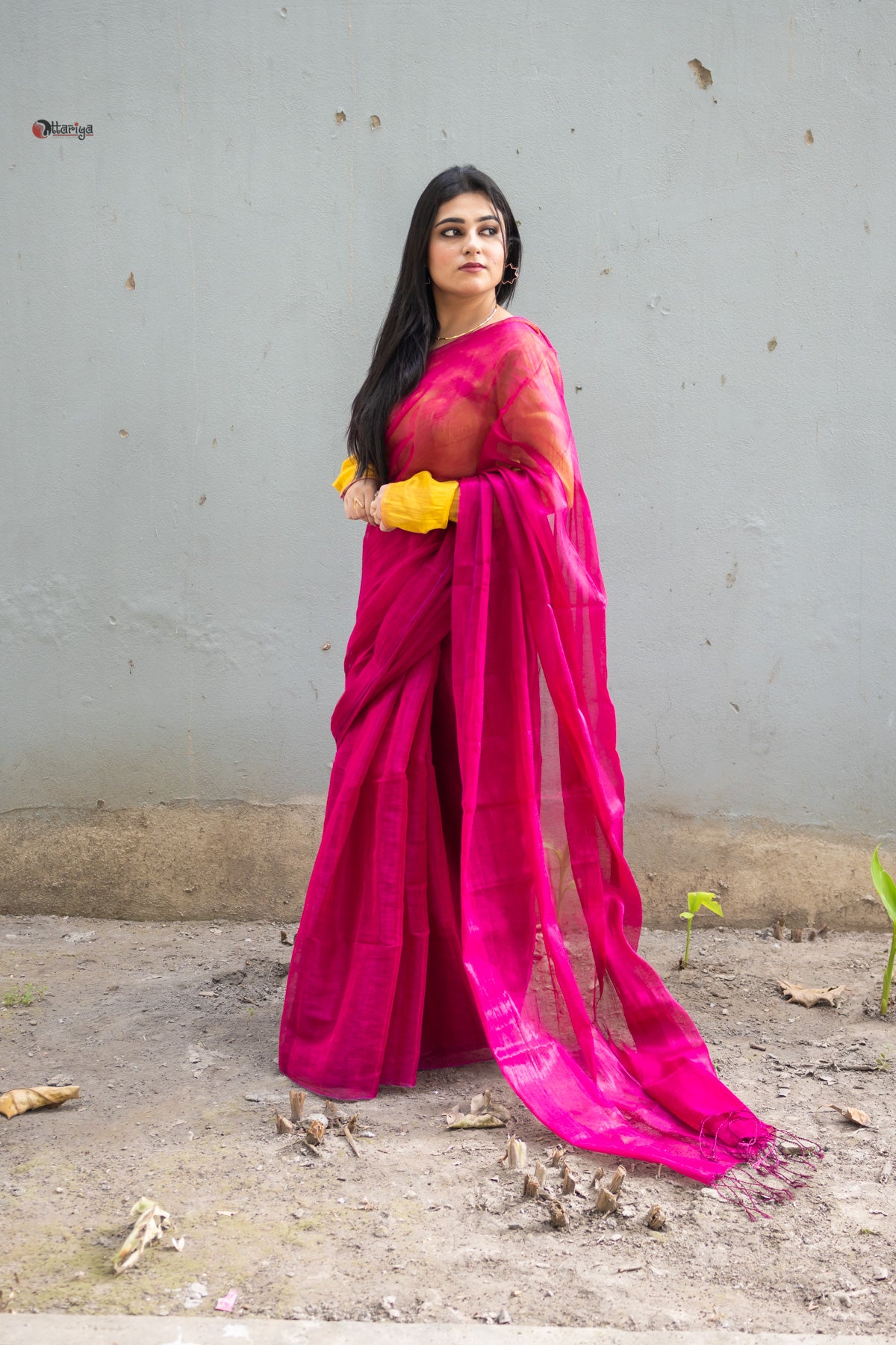 Pink e tissue silk Saree