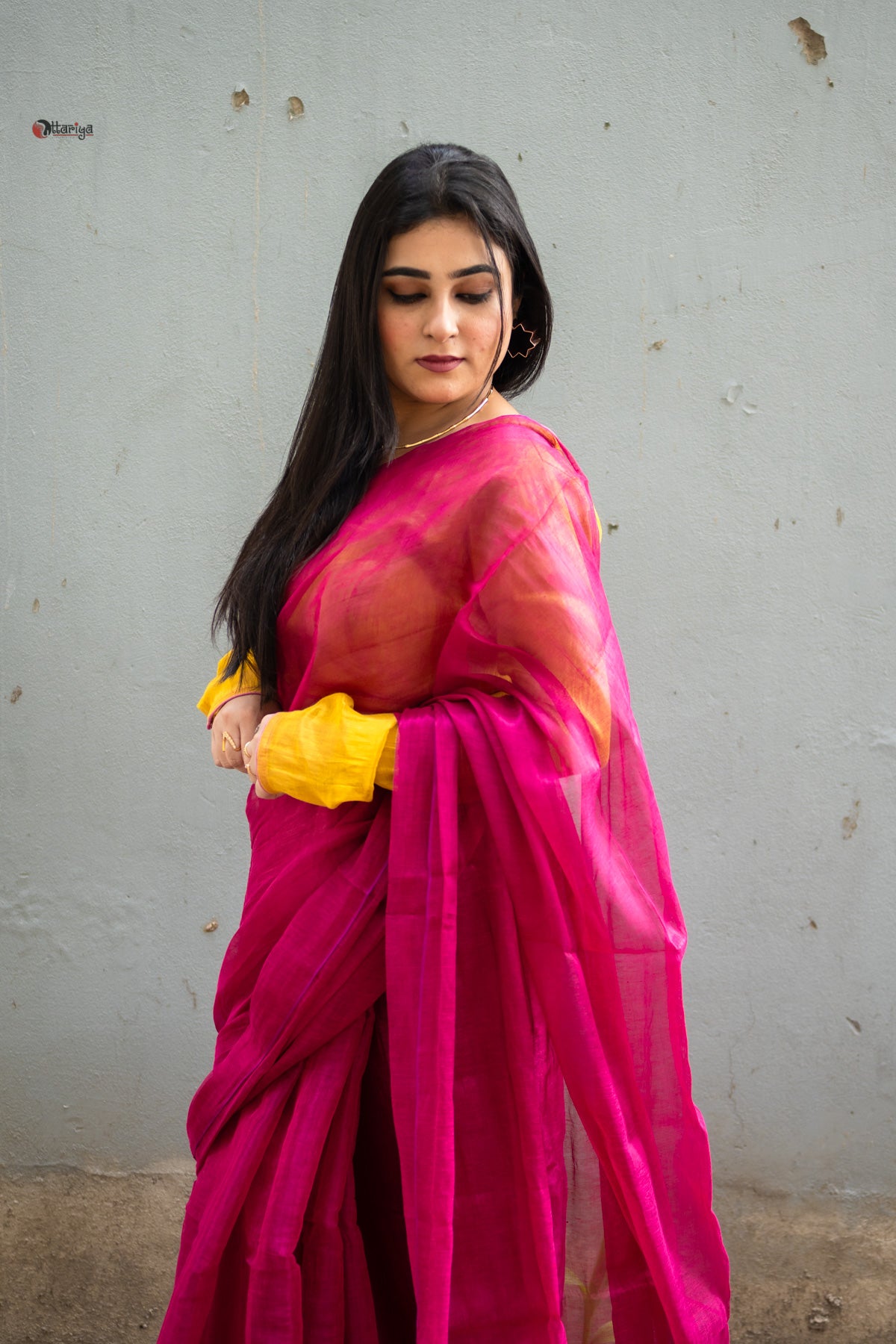 Pink e tissue silk Saree