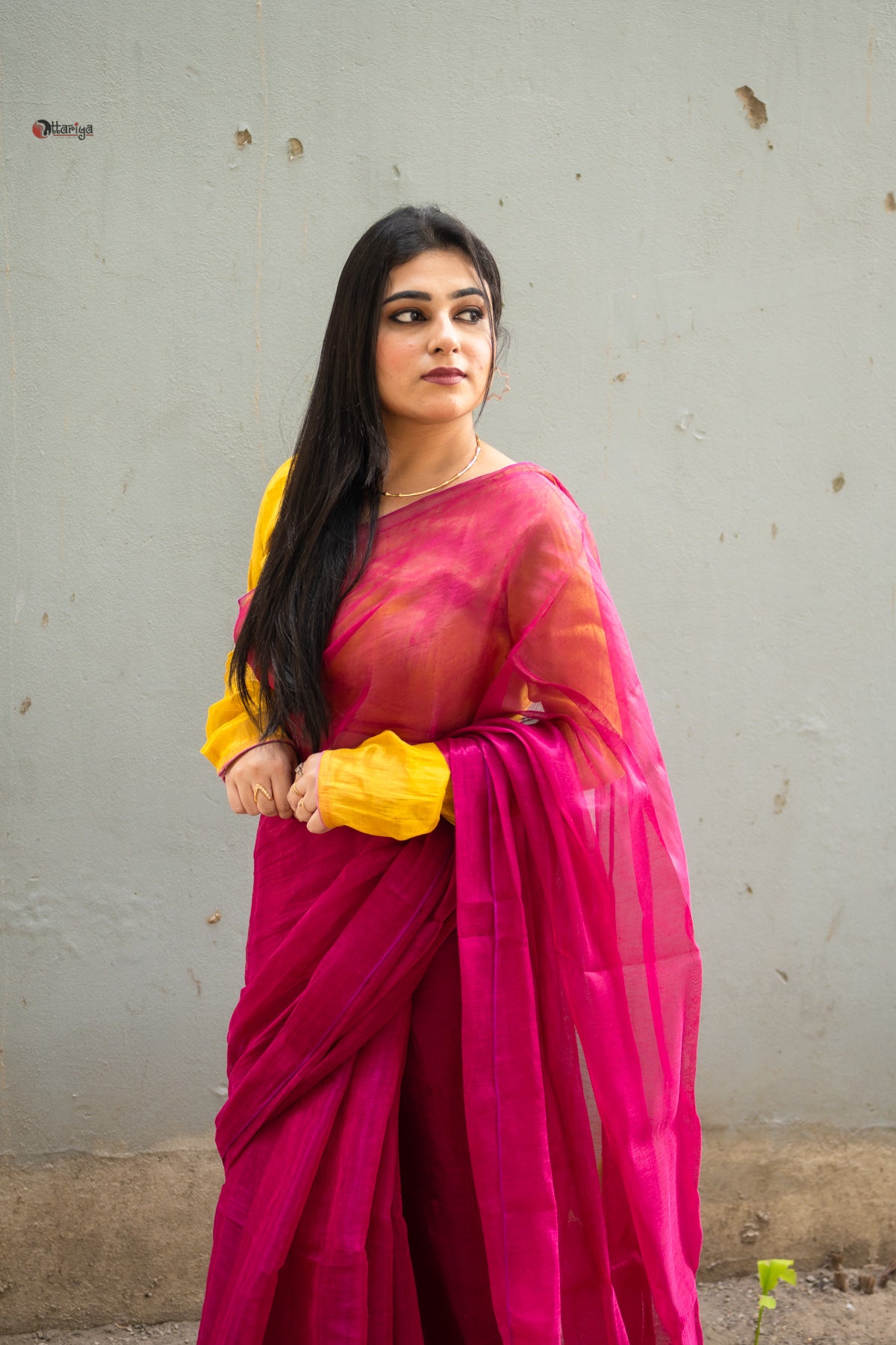 Pink e tissue silk Saree