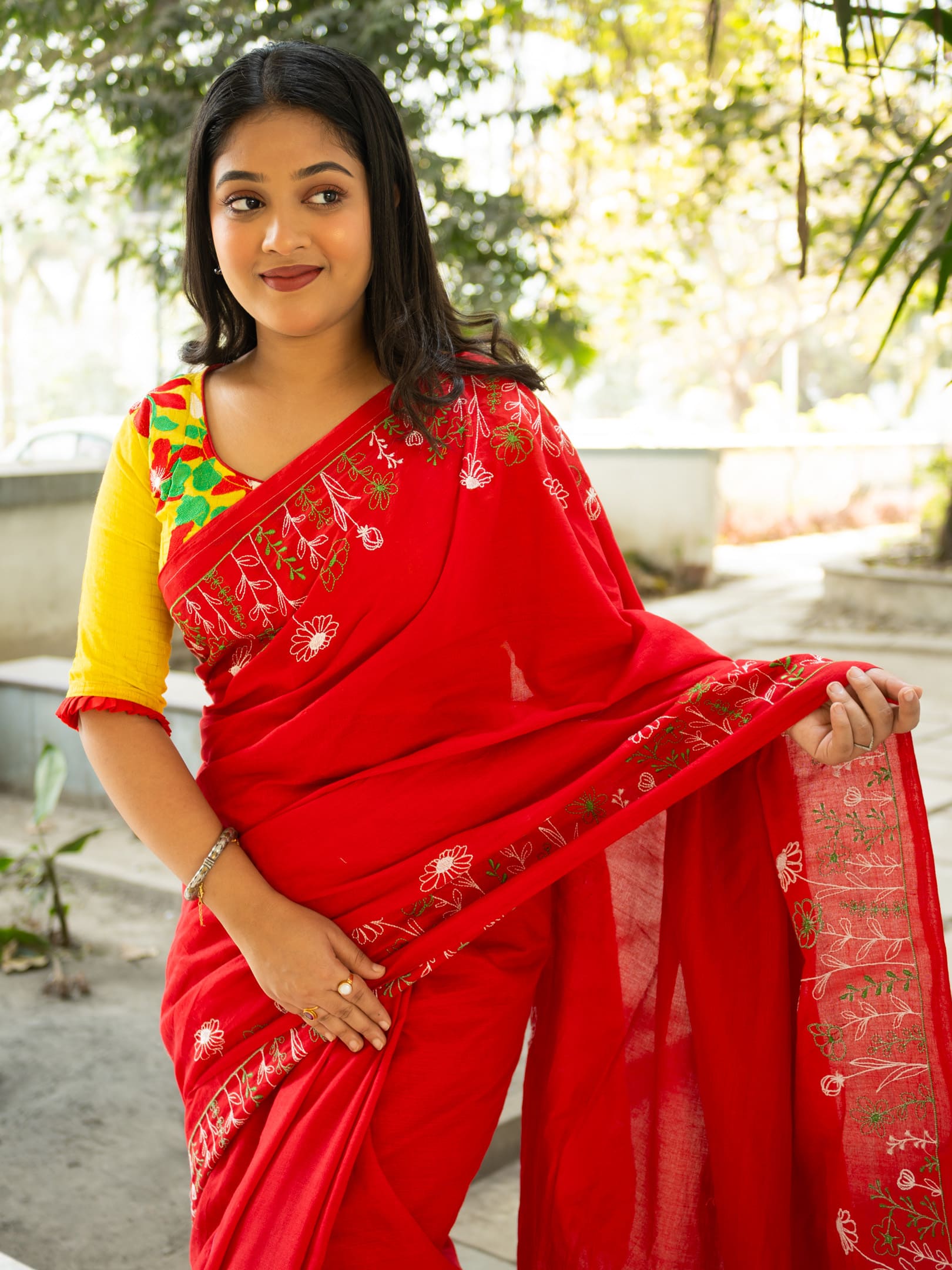 Floral Pure Cotton Saree