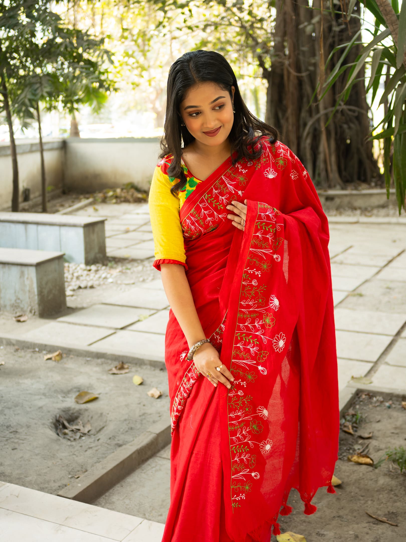 Floral Pure Cotton Saree