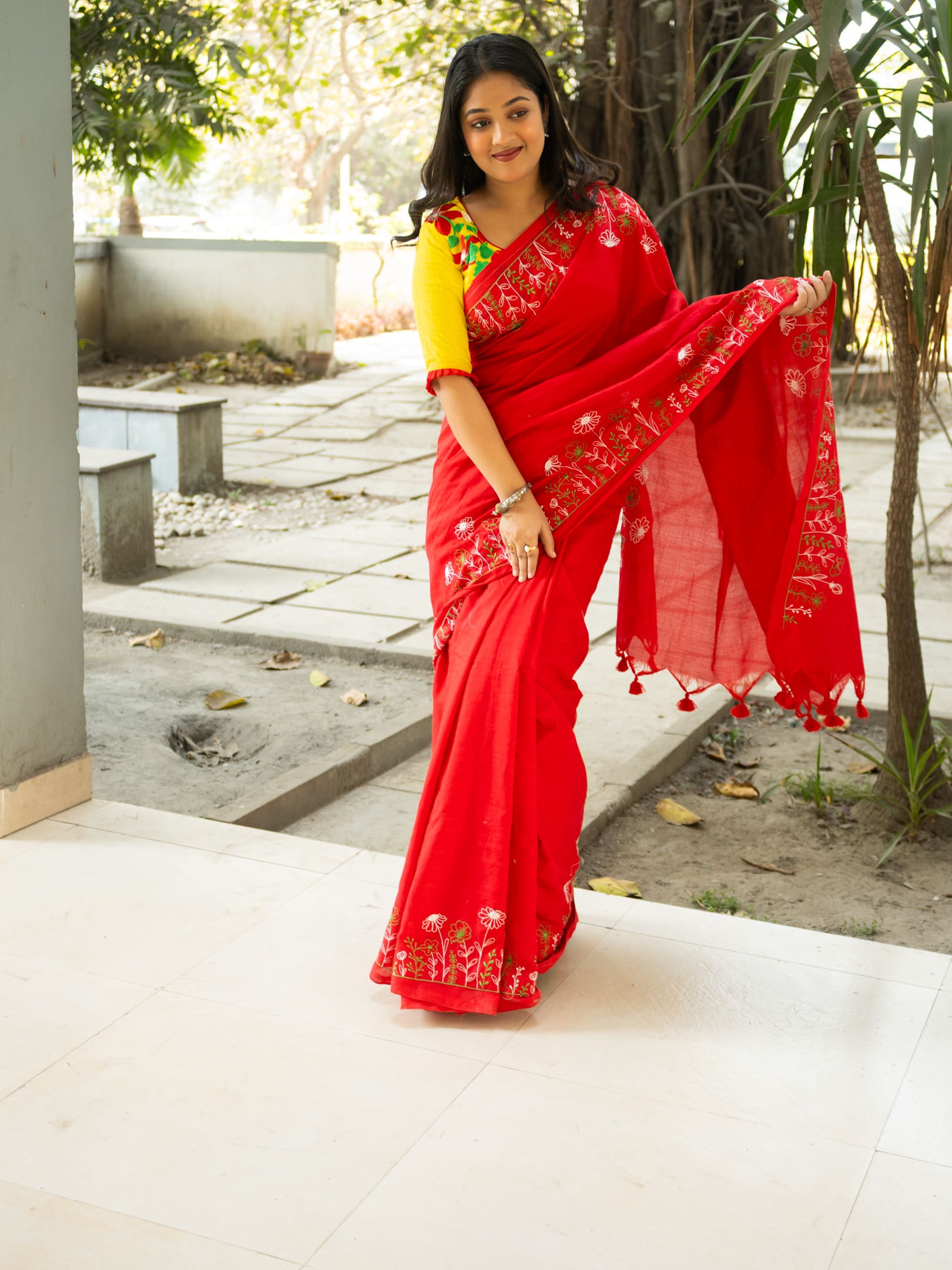 Floral Pure Cotton Saree