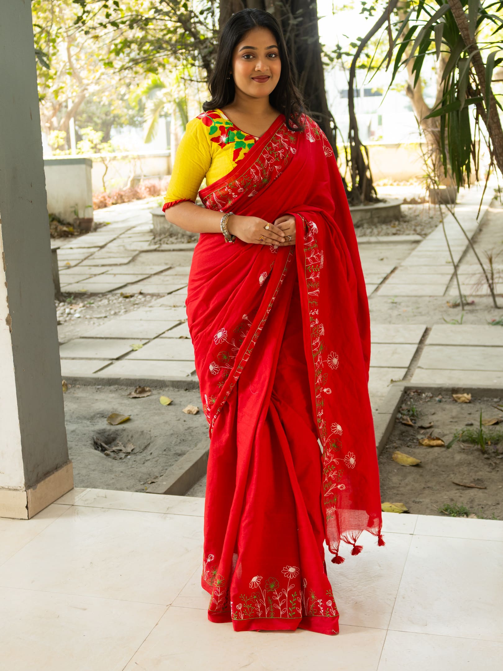 Floral Pure Cotton Saree
