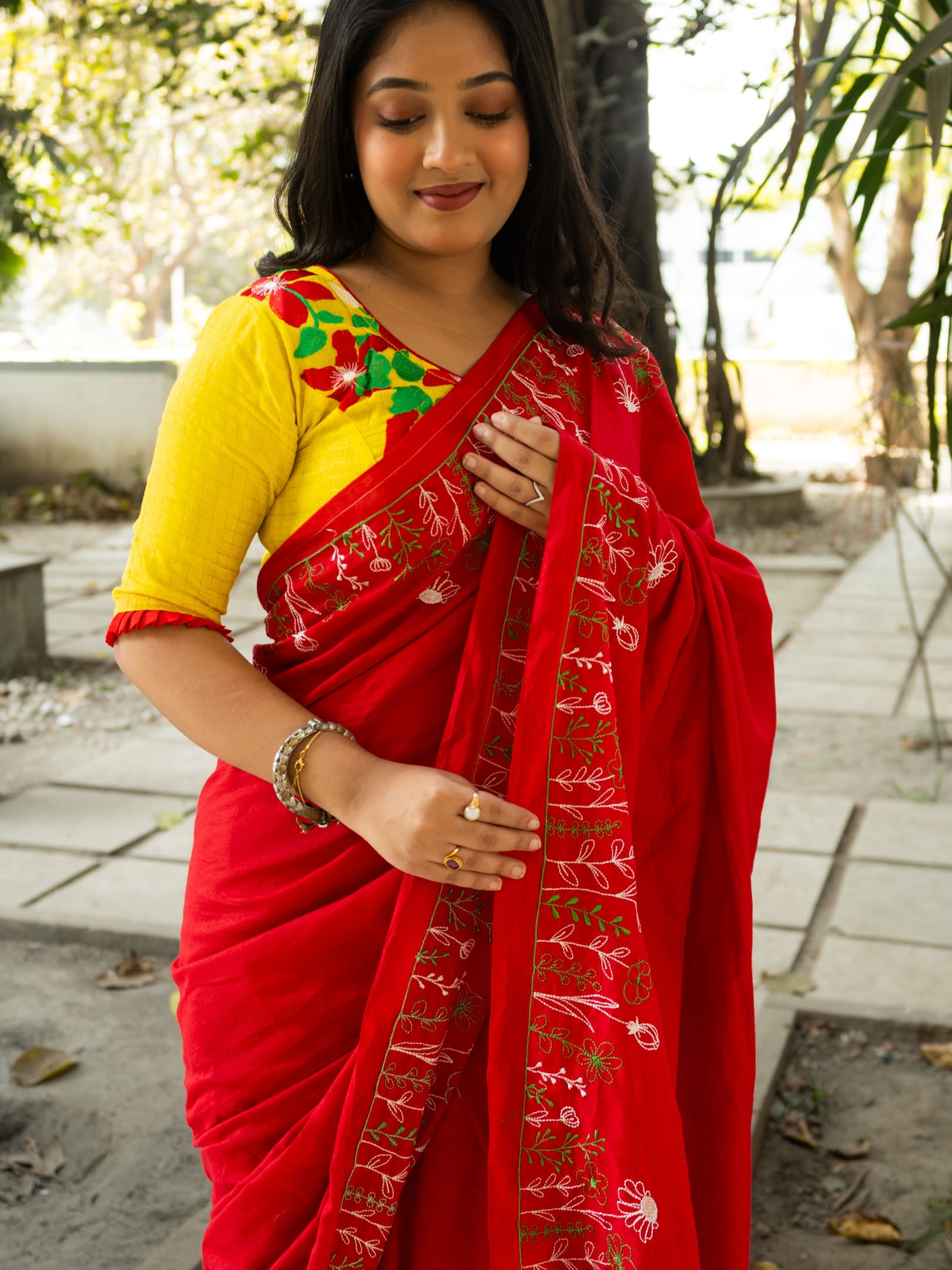 Floral Pure Cotton Saree