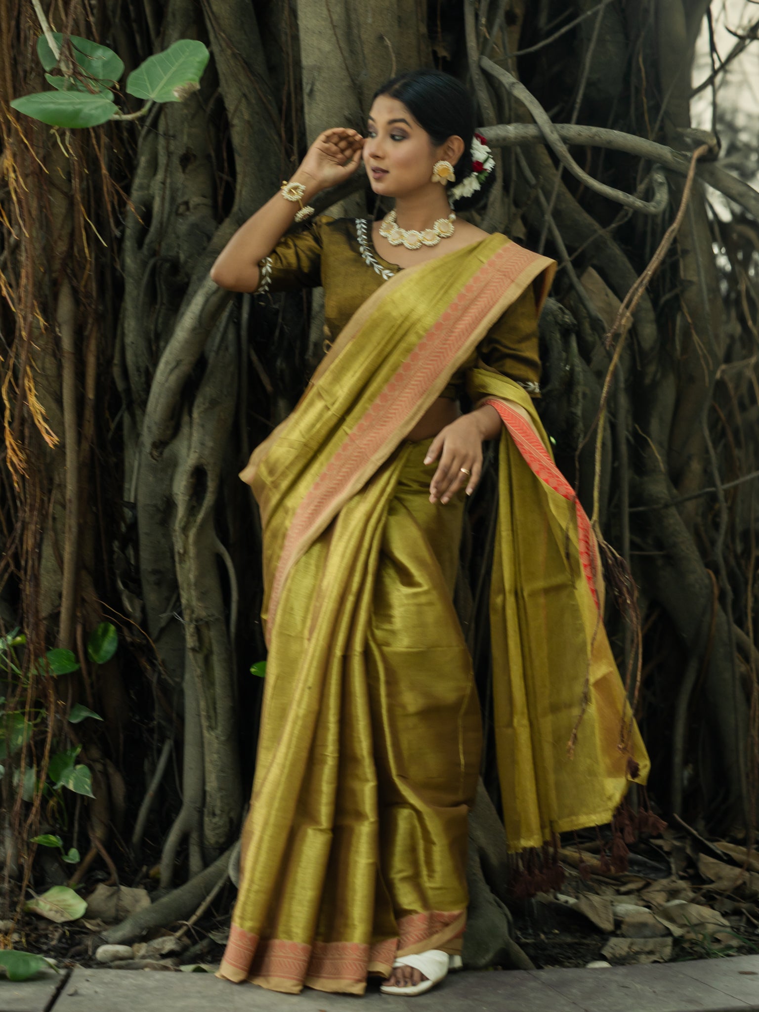 Golden Tissue Saree