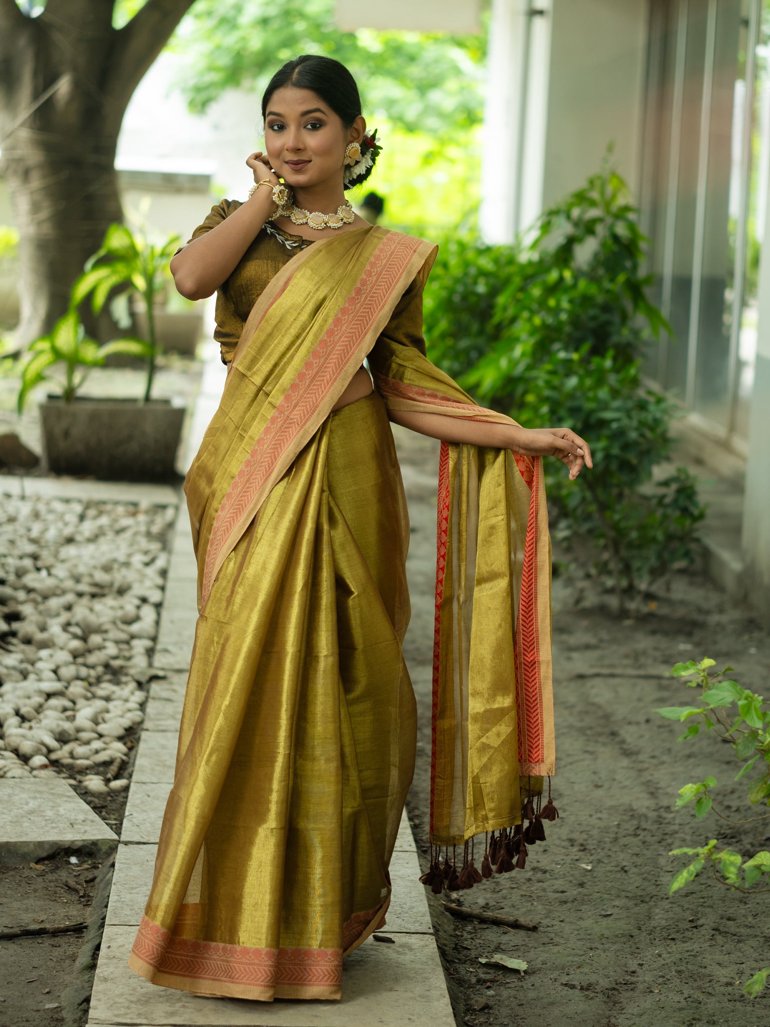 Golden Tissue Saree