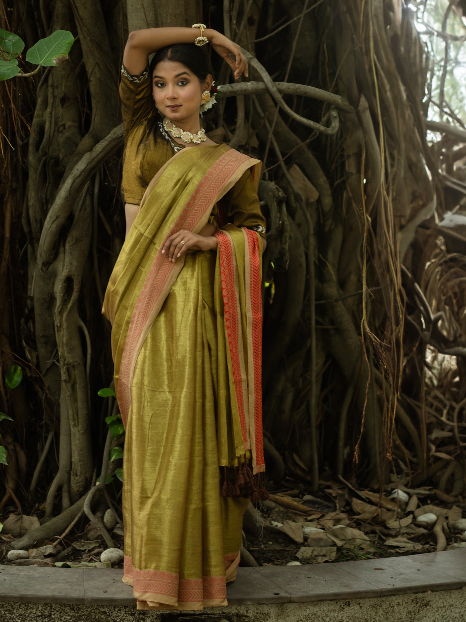 Golden Tissue Saree