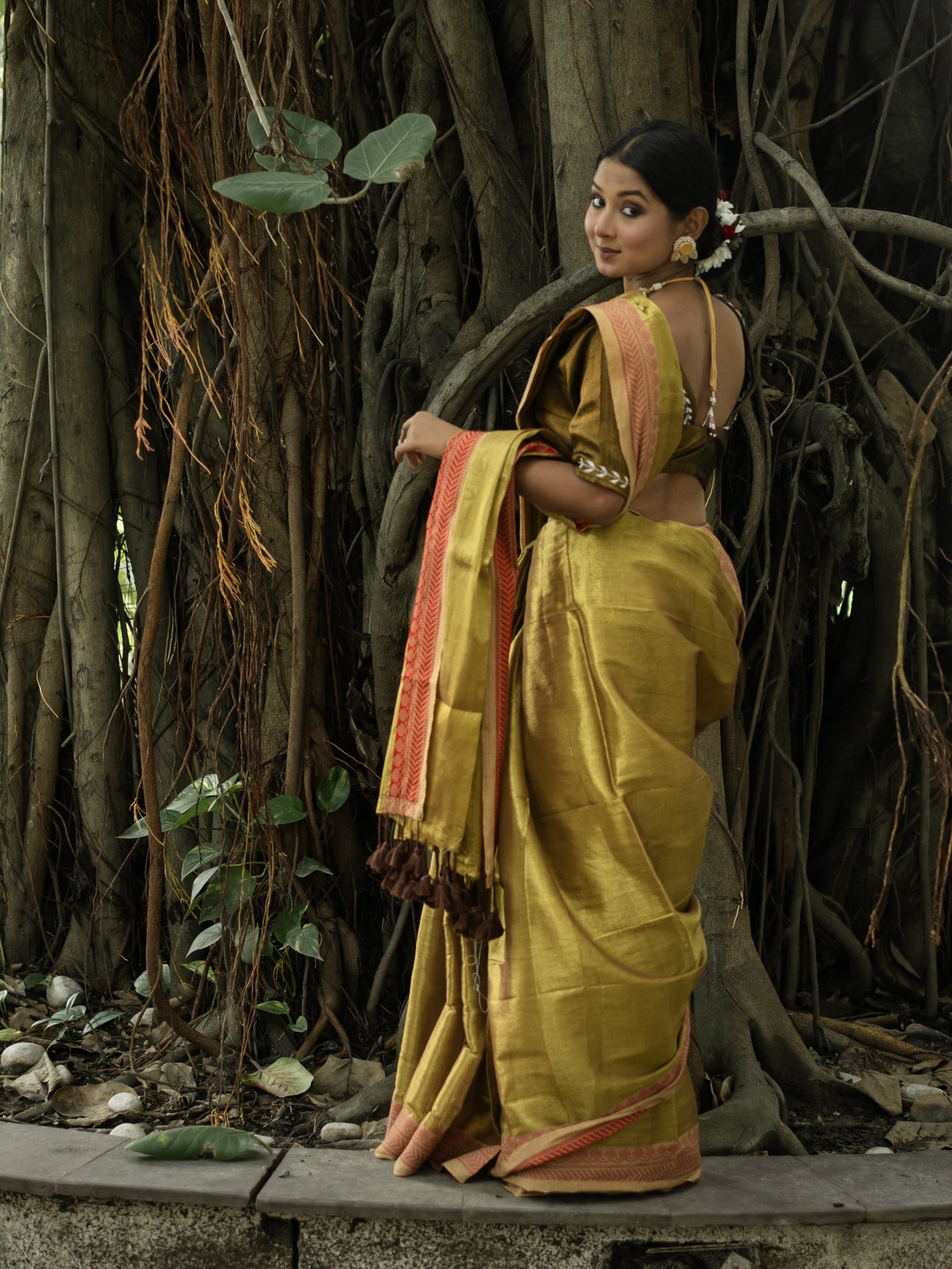 Golden Tissue Saree