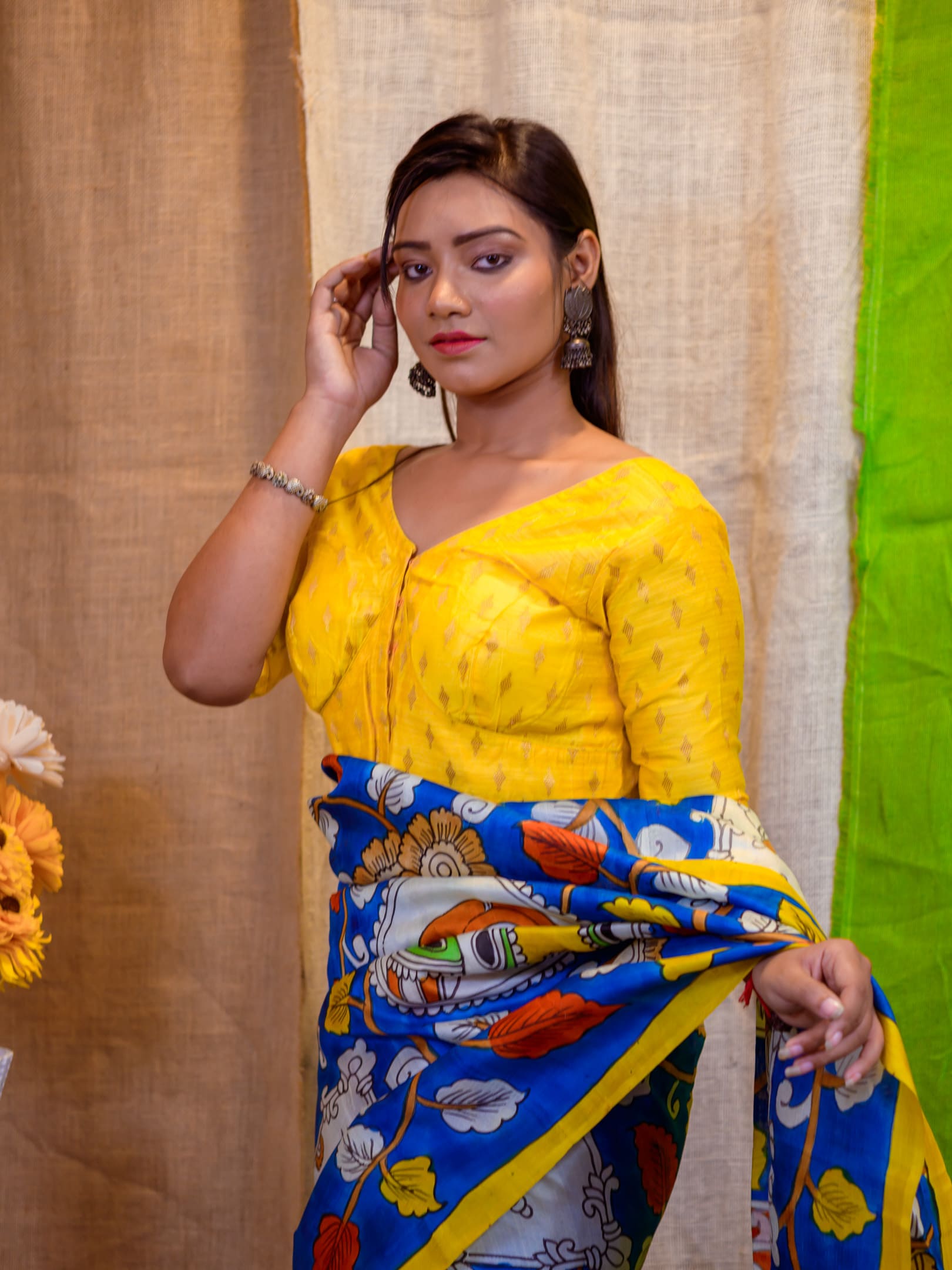 Yellow Banarasi Silk Blouse