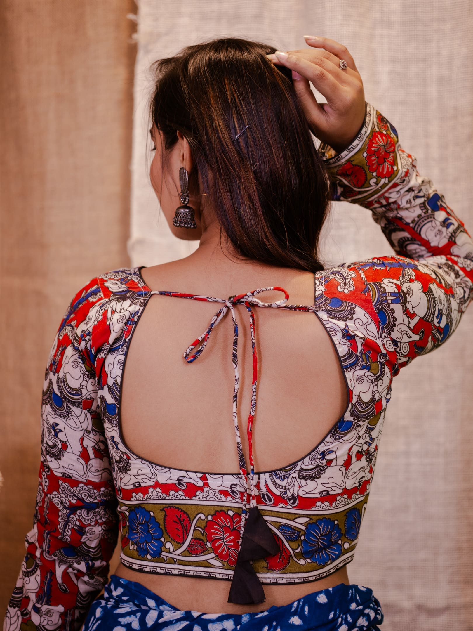 Printed Cotton Saree Blouse