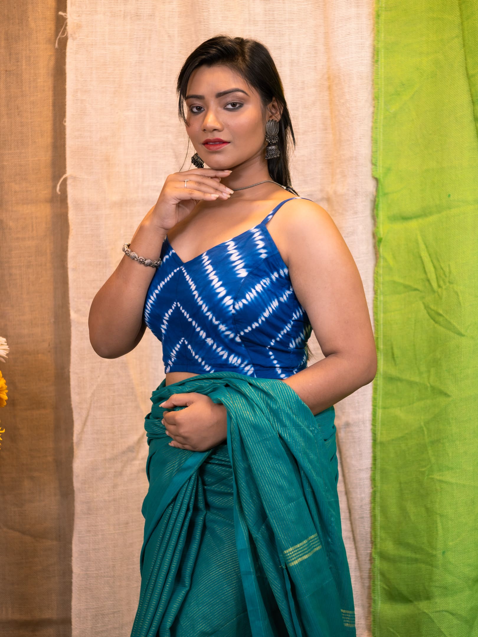 Sleeveless Blue Blouse