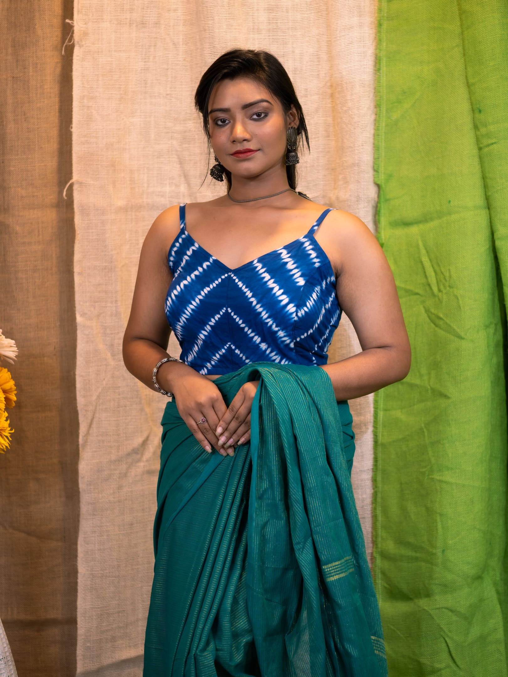 Sleeveless Blue Blouse