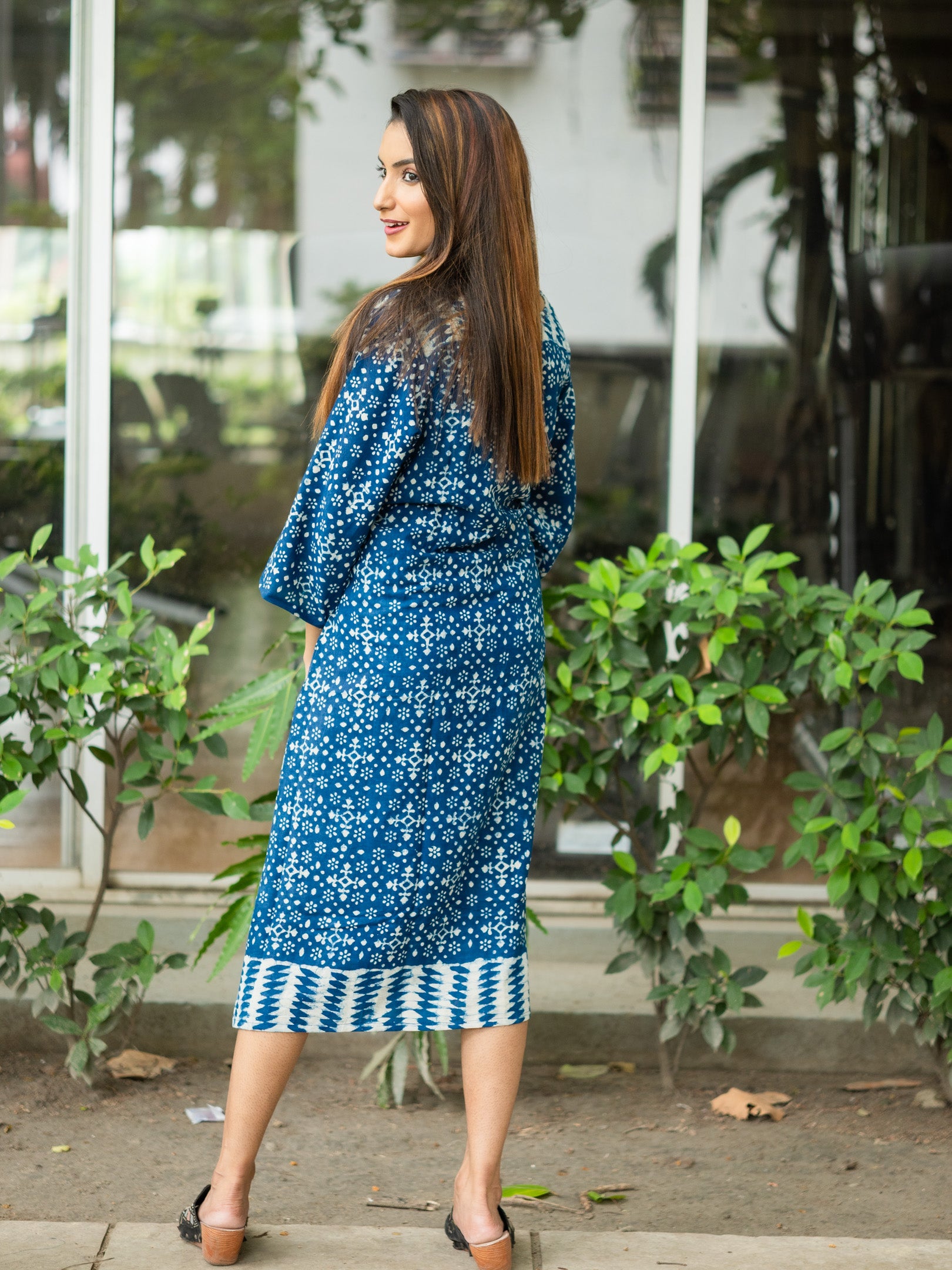 Indigo Flair Cotton Dress