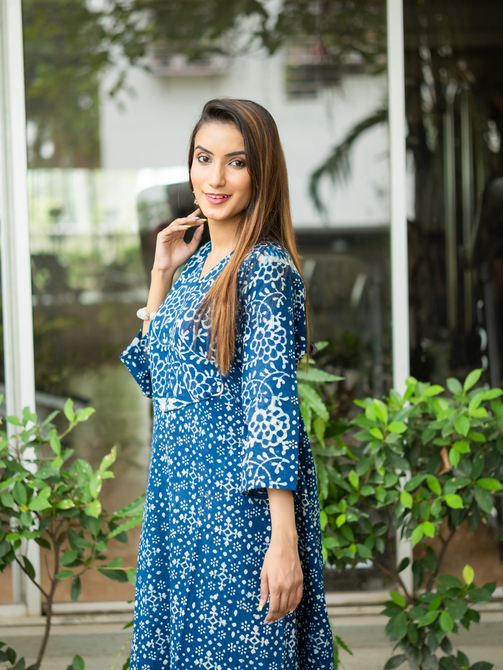 Indigo Flair Cotton Dress