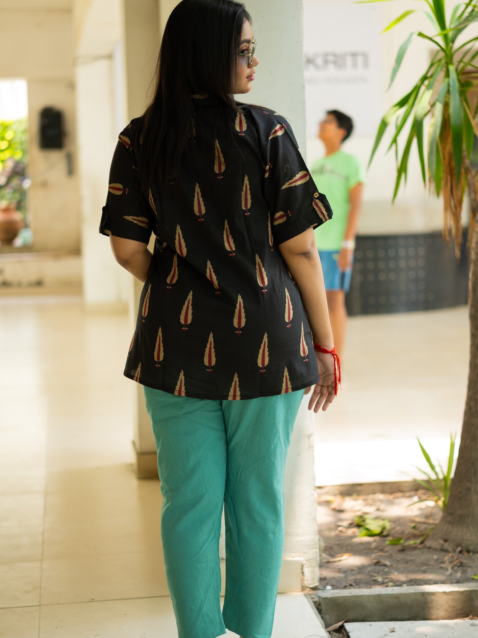 Black printed shirt