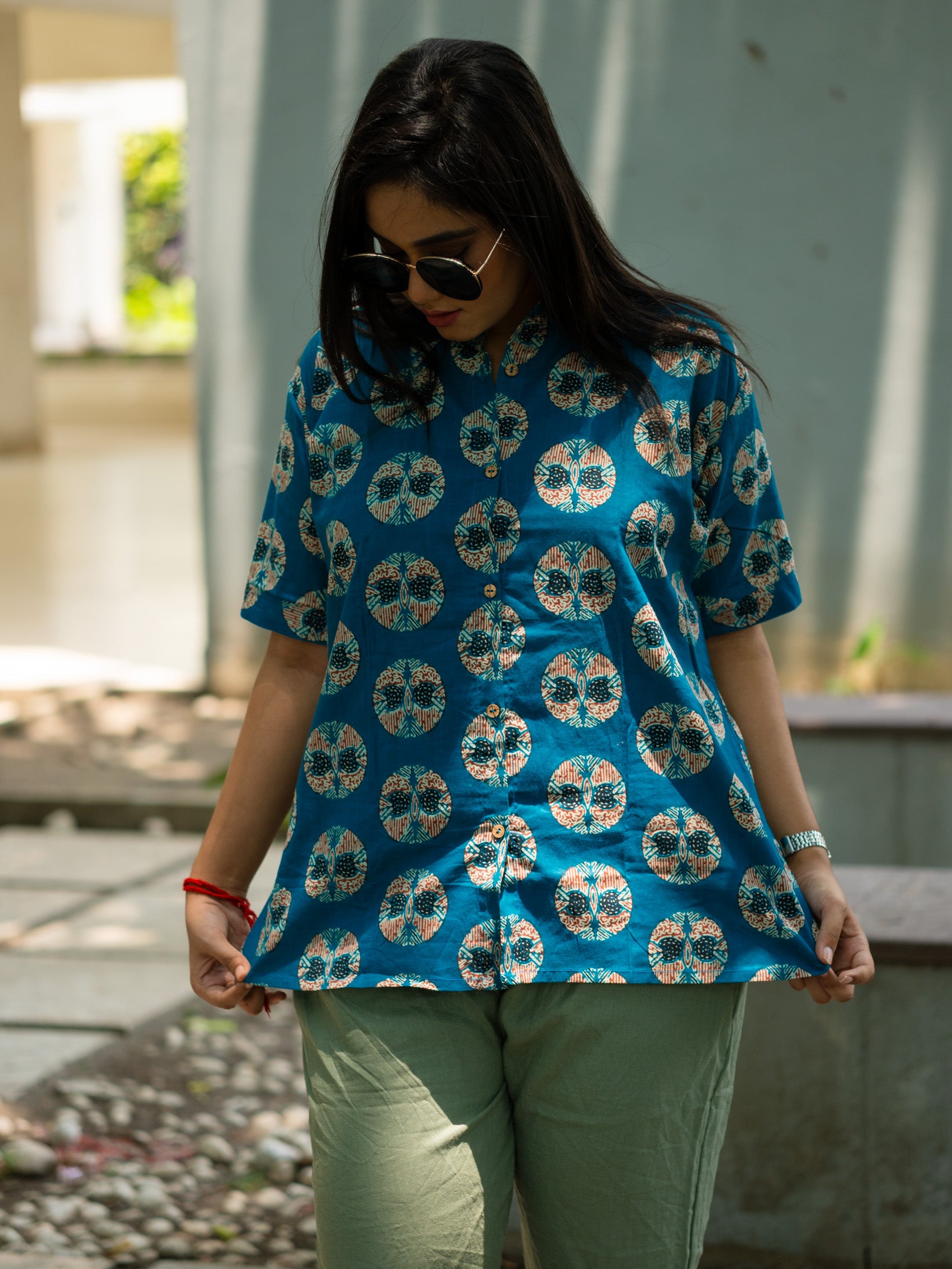 Blue printed shirt