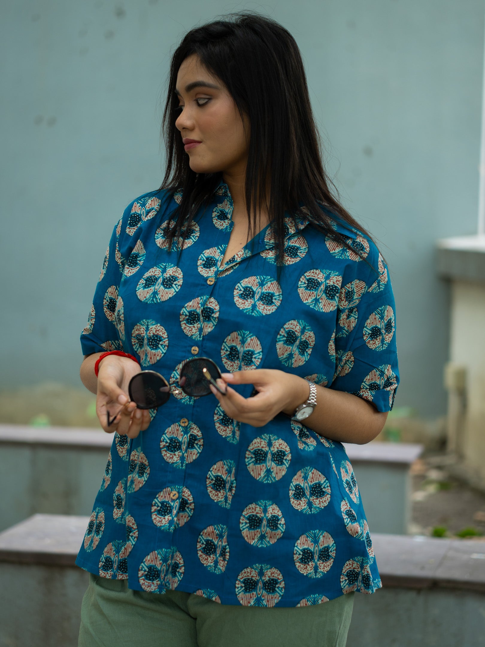 Blue printed shirt