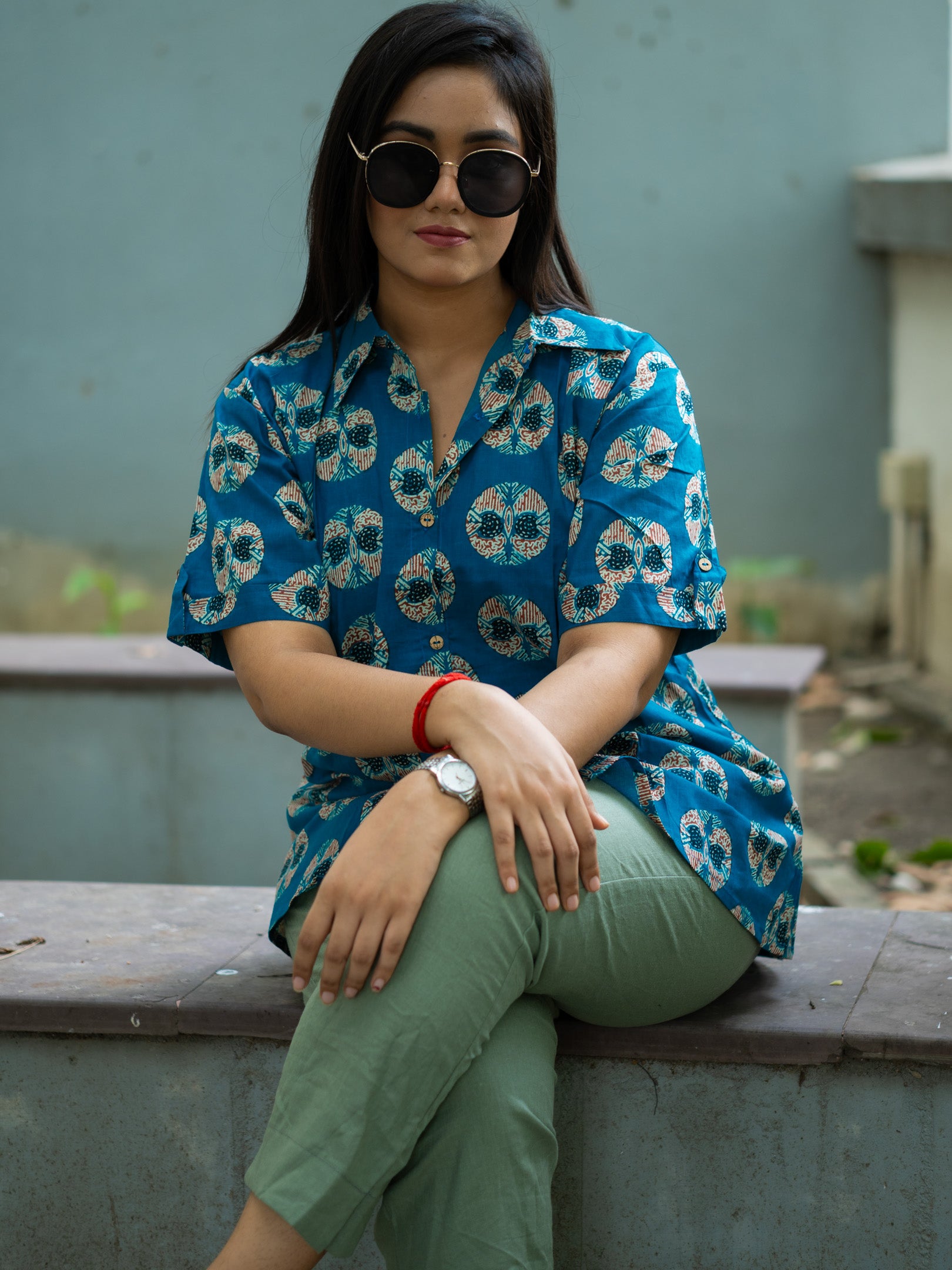 Blue printed shirt