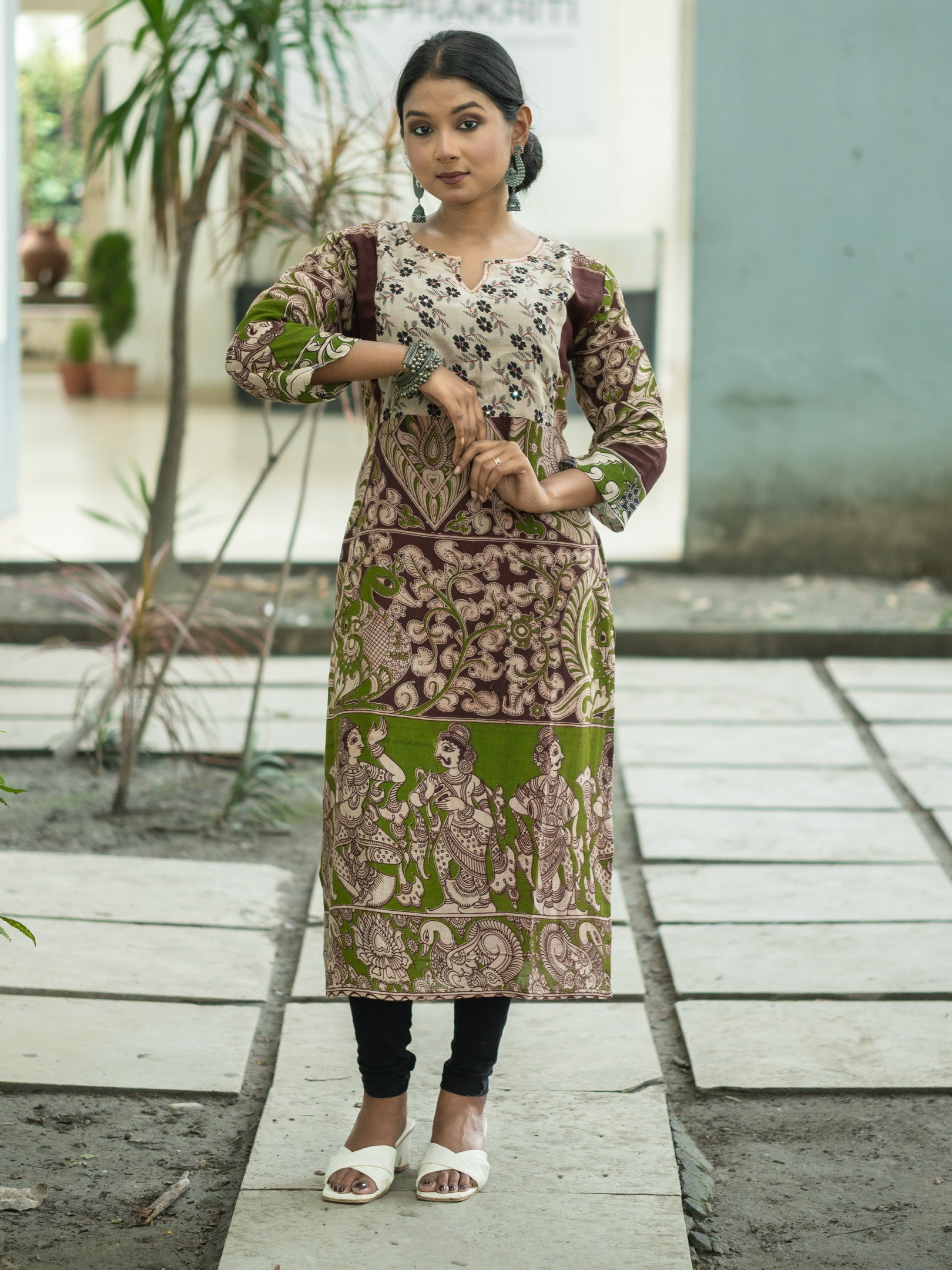 Lalit Lok Hand Block Cotton Kalamkari Kurta