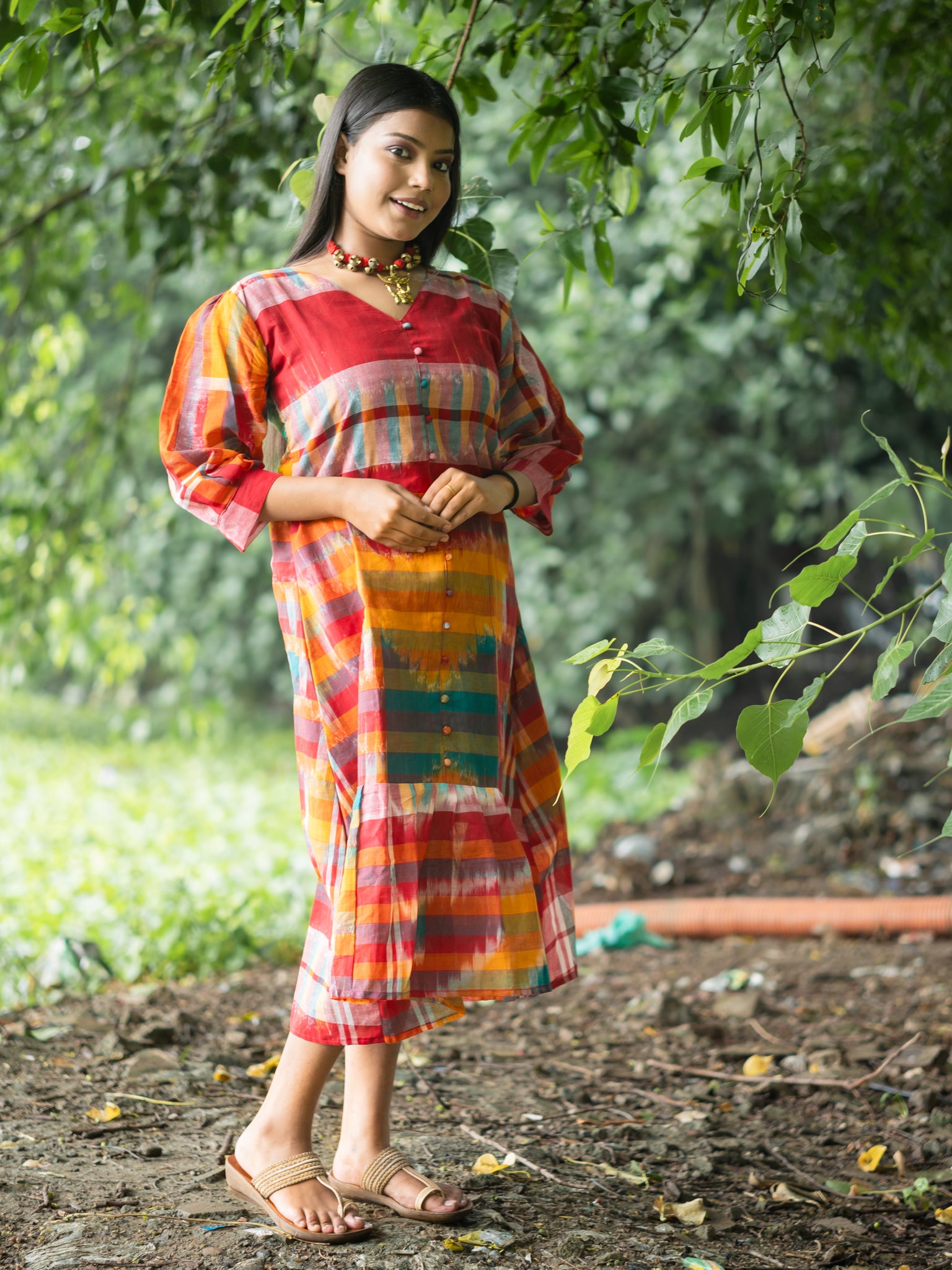 Katha Gamcha Drift Designer Cotton Dress