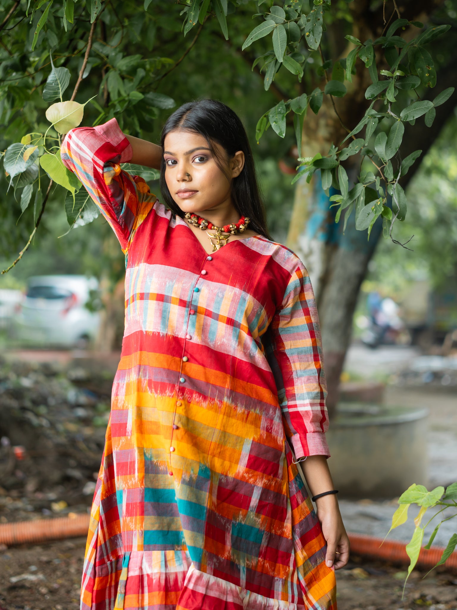 Katha Gamcha Drift Designer Cotton Dress