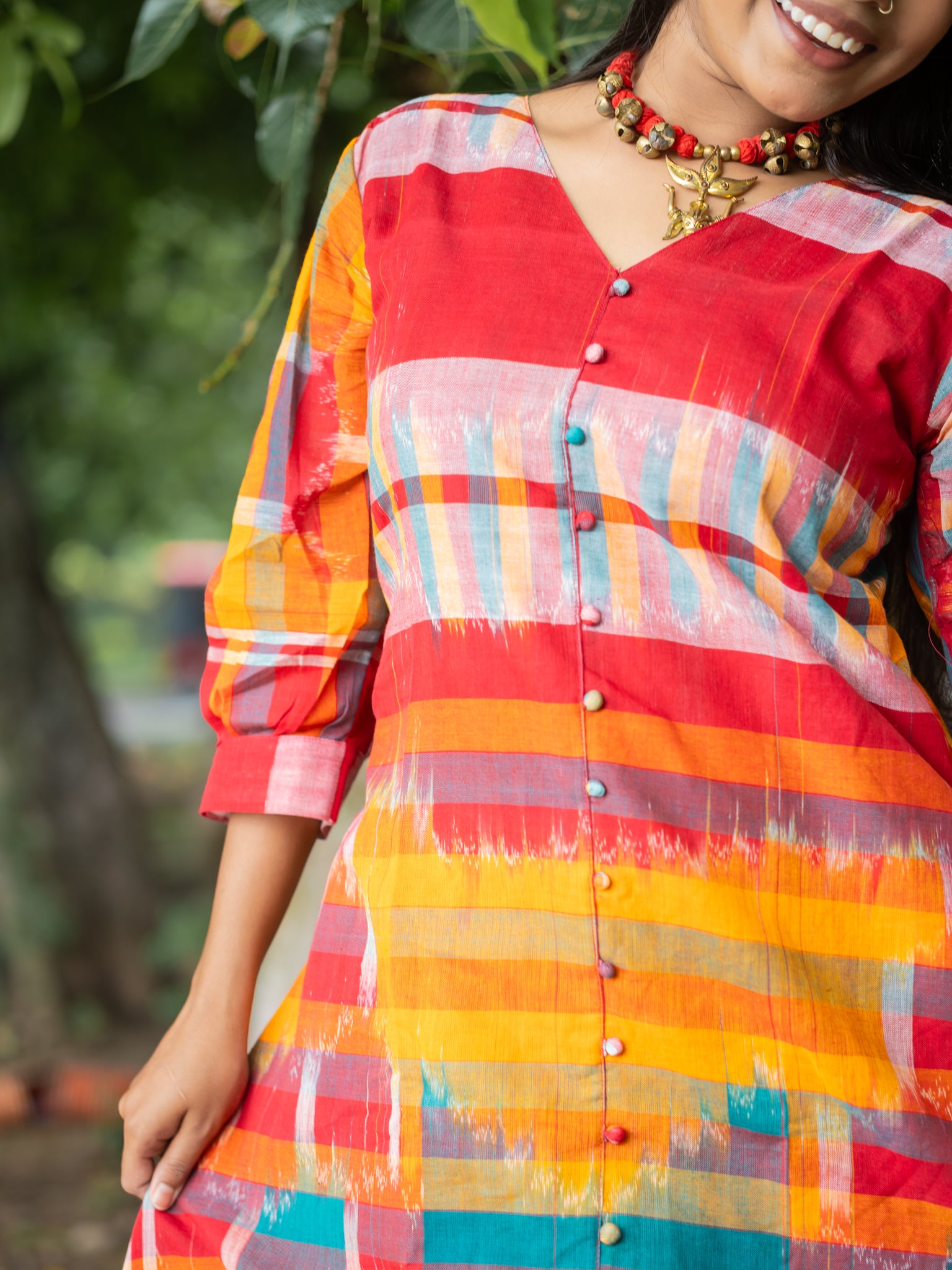 Katha Gamcha Drift Designer Cotton Dress