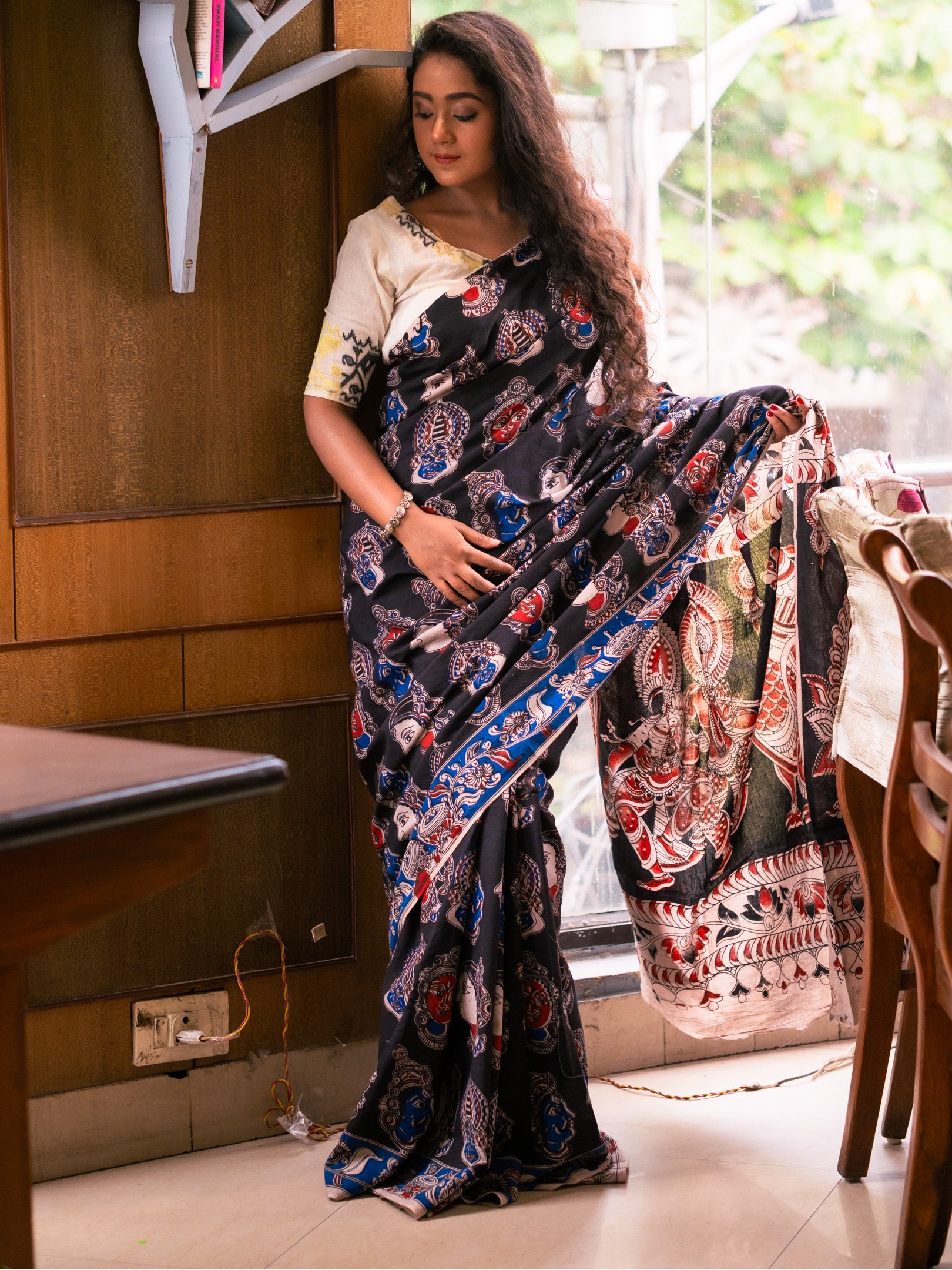 Mahida Kalamkari Saree
