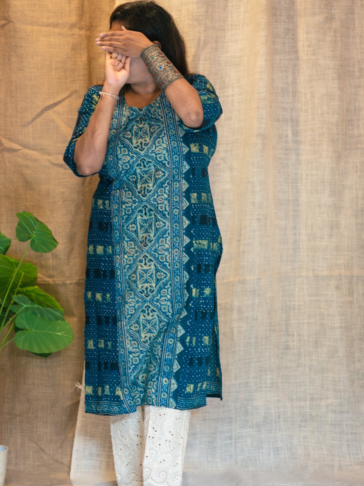 Neela Printed Cotton Kurta