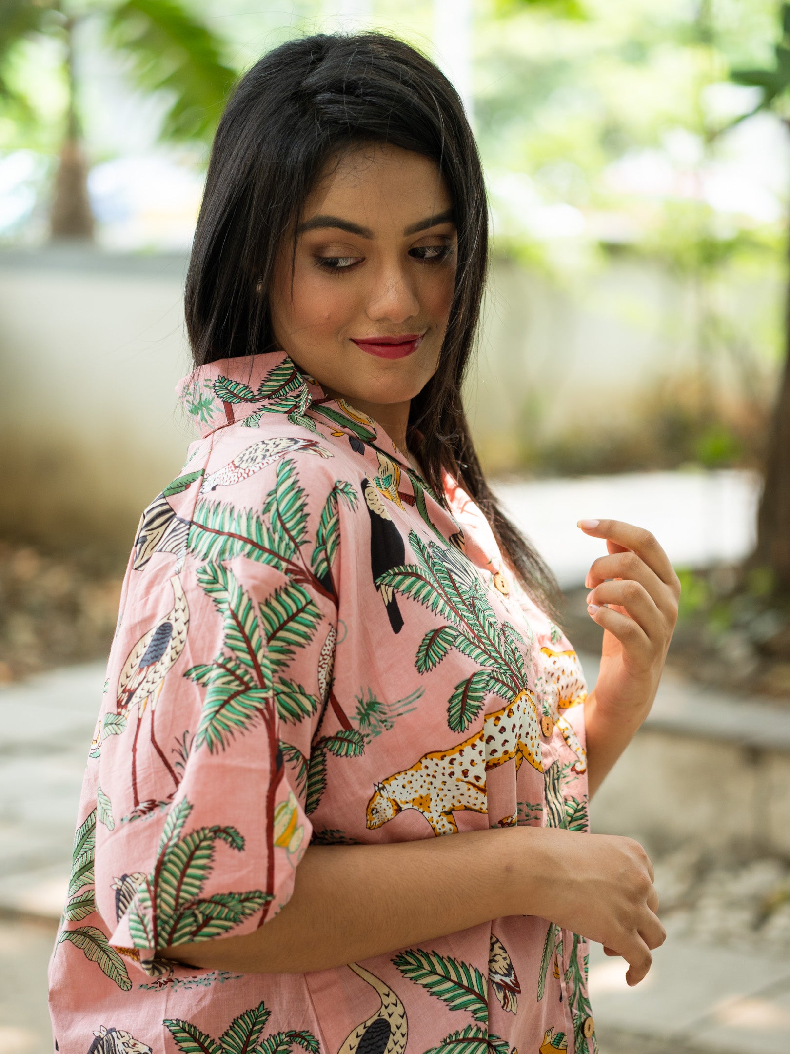 Pink printed shirt