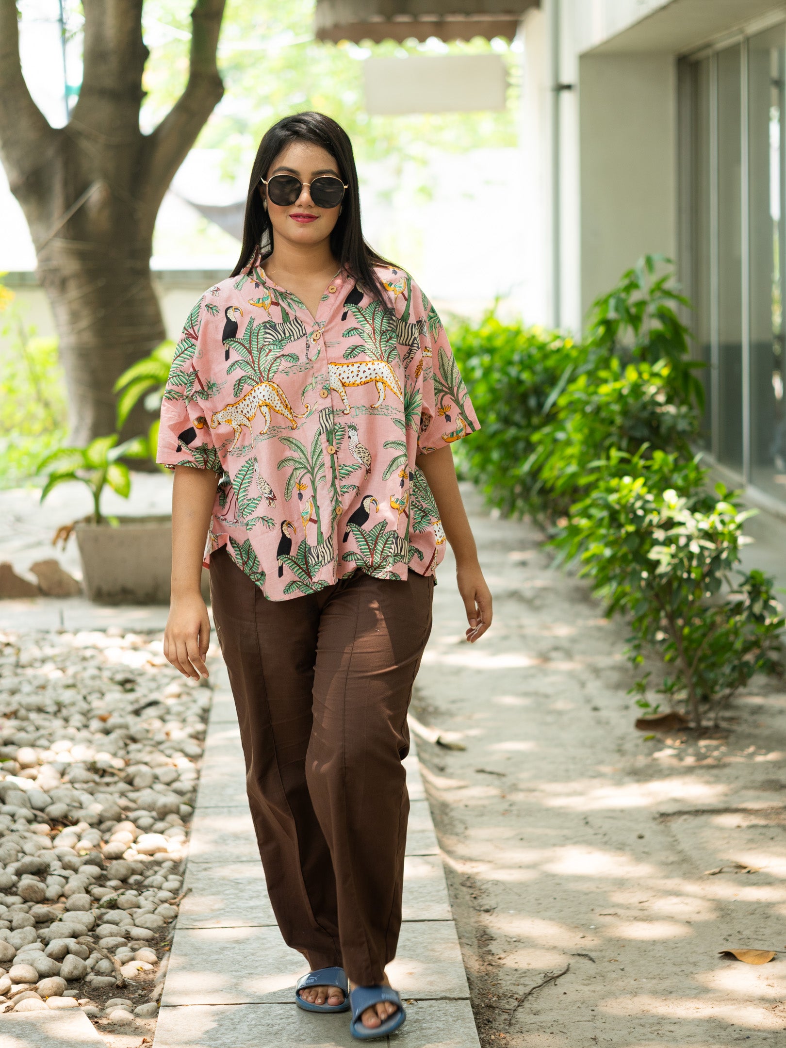 Pink printed shirt