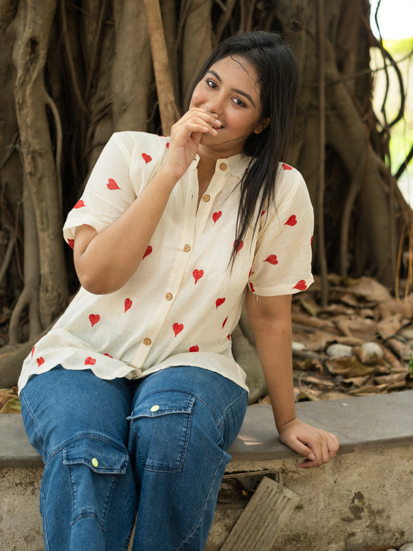 White heart shirt - Uttariya