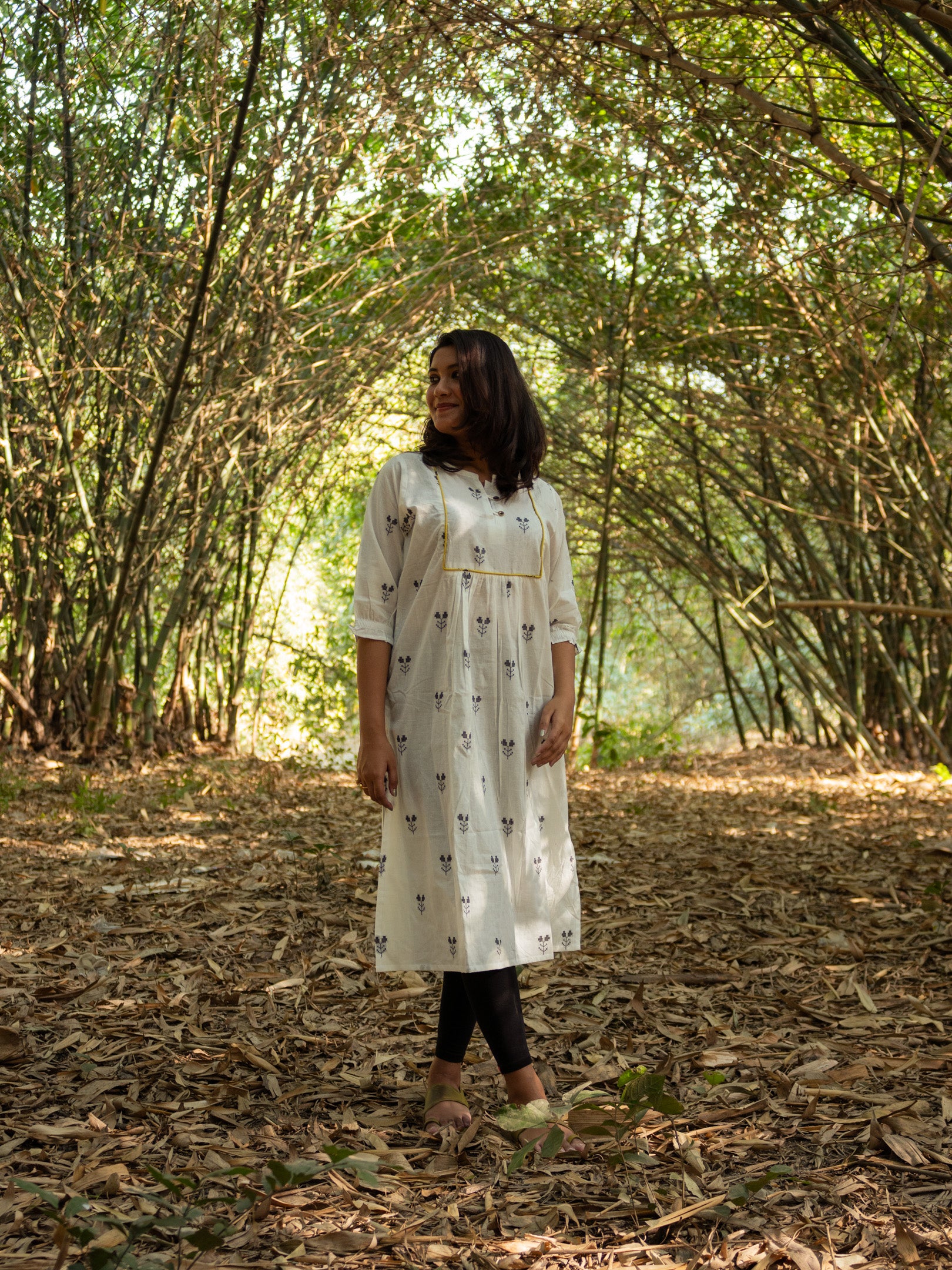 Huntington White Embroidered Cotton Kurta