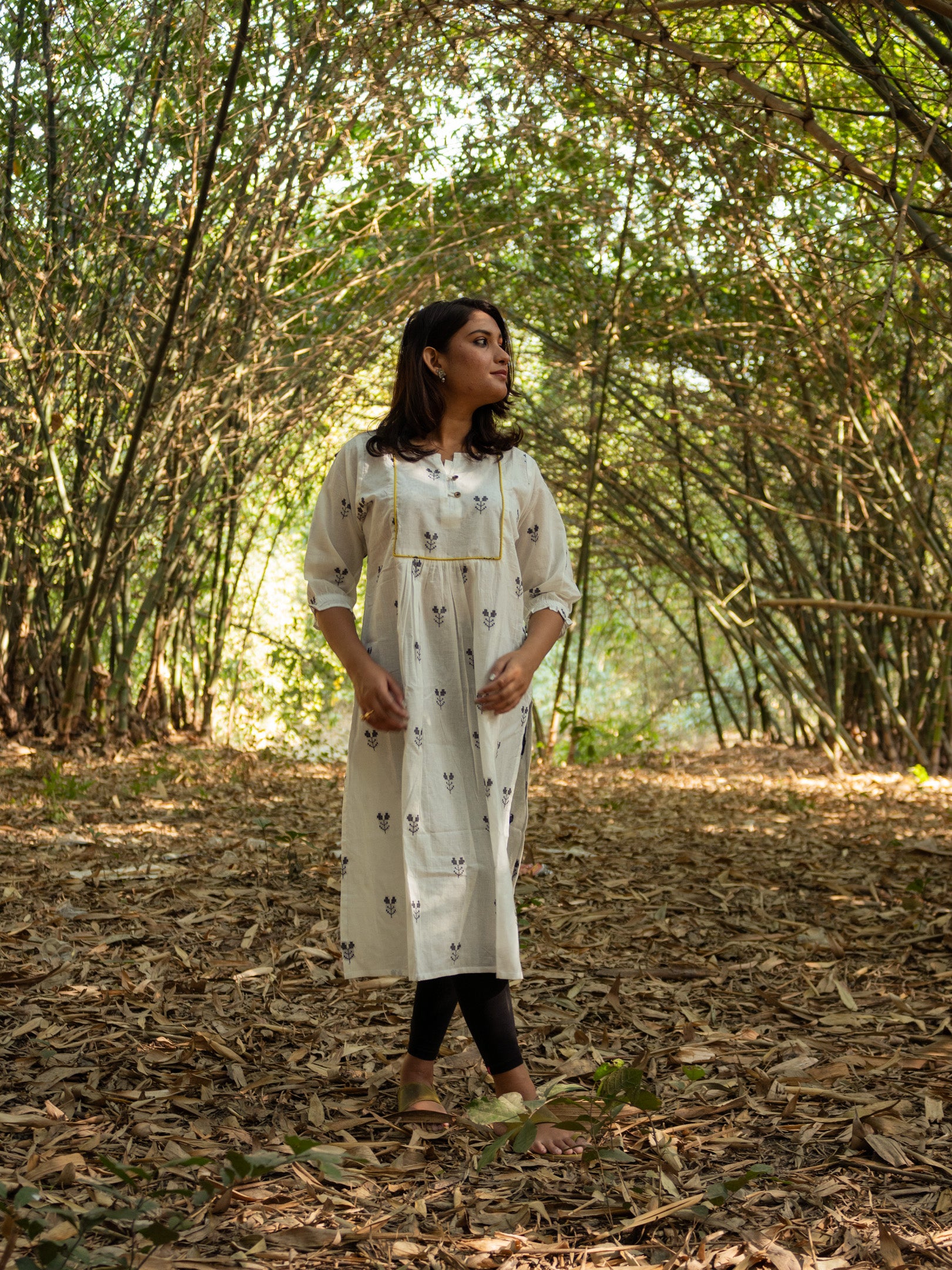 Huntington White Embroidered Cotton Kurta