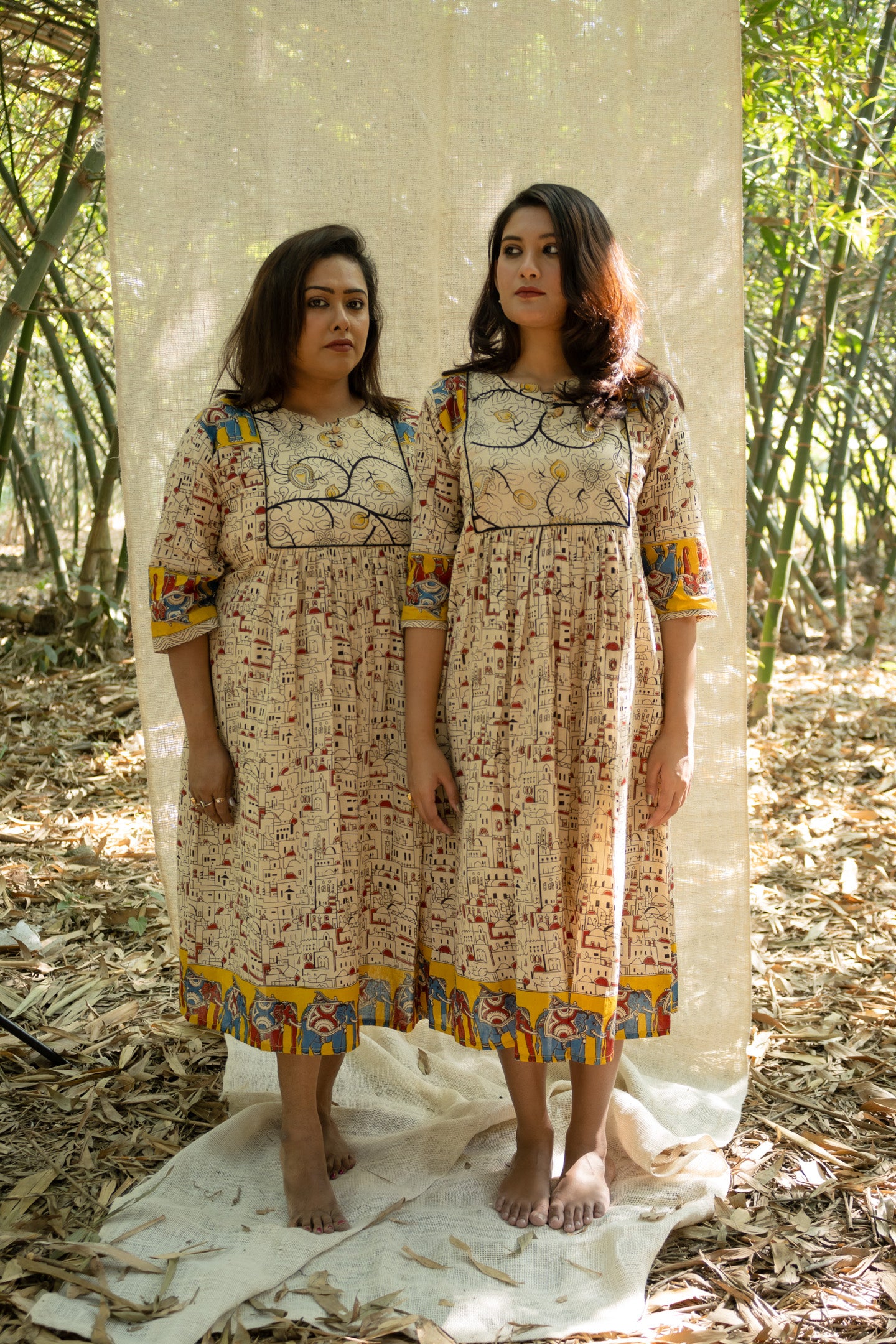 Rang Kari Kalamkari Empire Cotton Dress