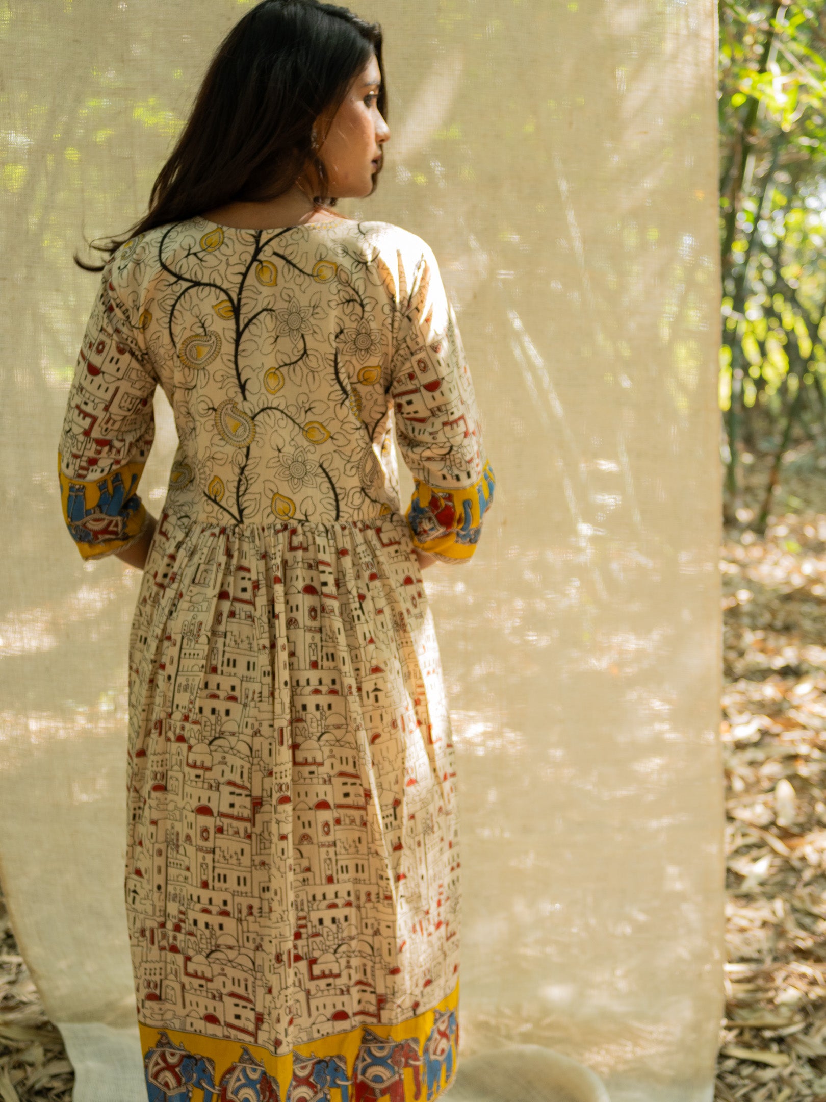 Rang Kari Kalamkari Empire Cotton Dress