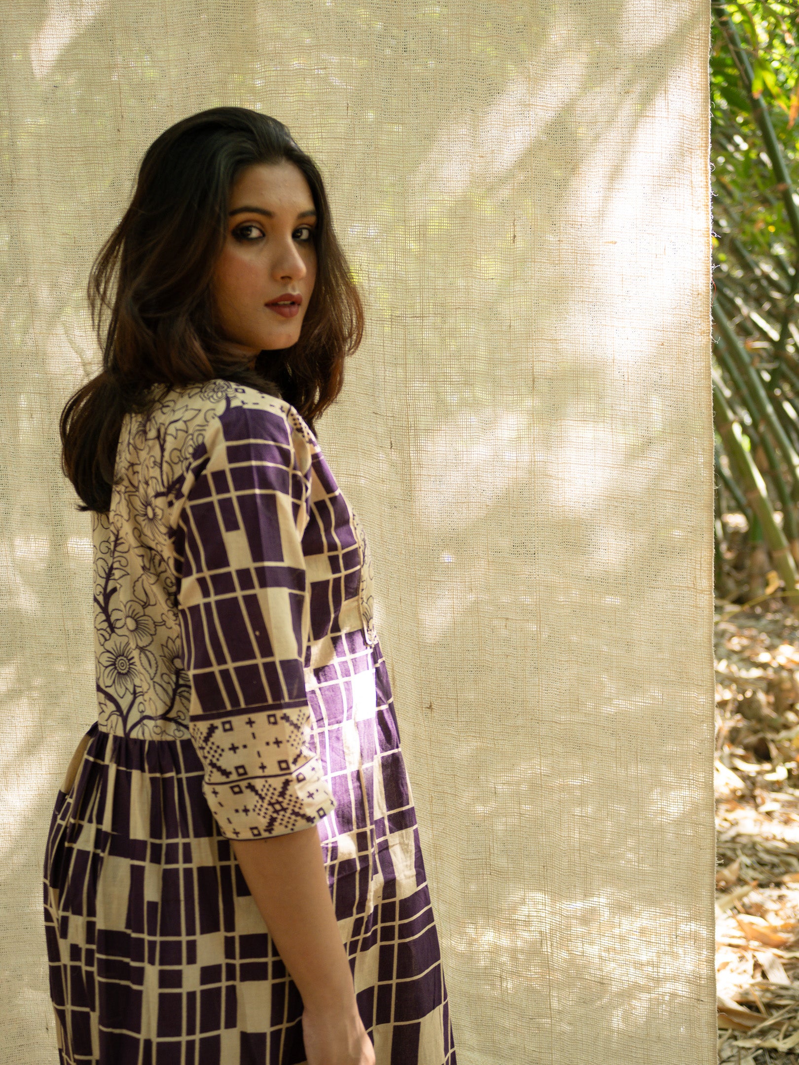 Rajvi Kalam Empire Print Cotton Dress