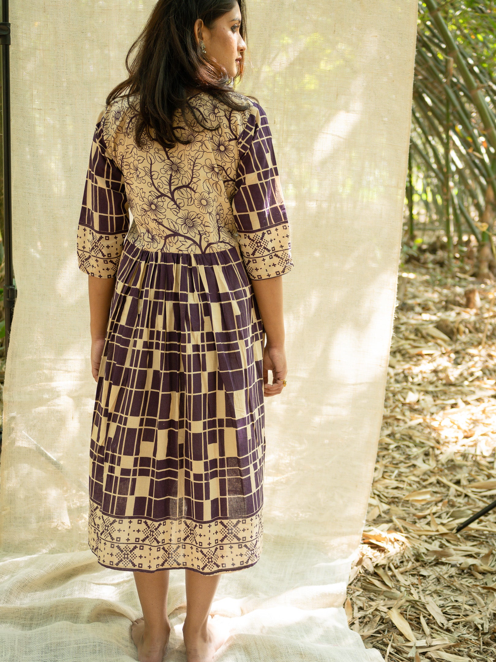 Rajvi Kalam Empire Print Cotton Dress