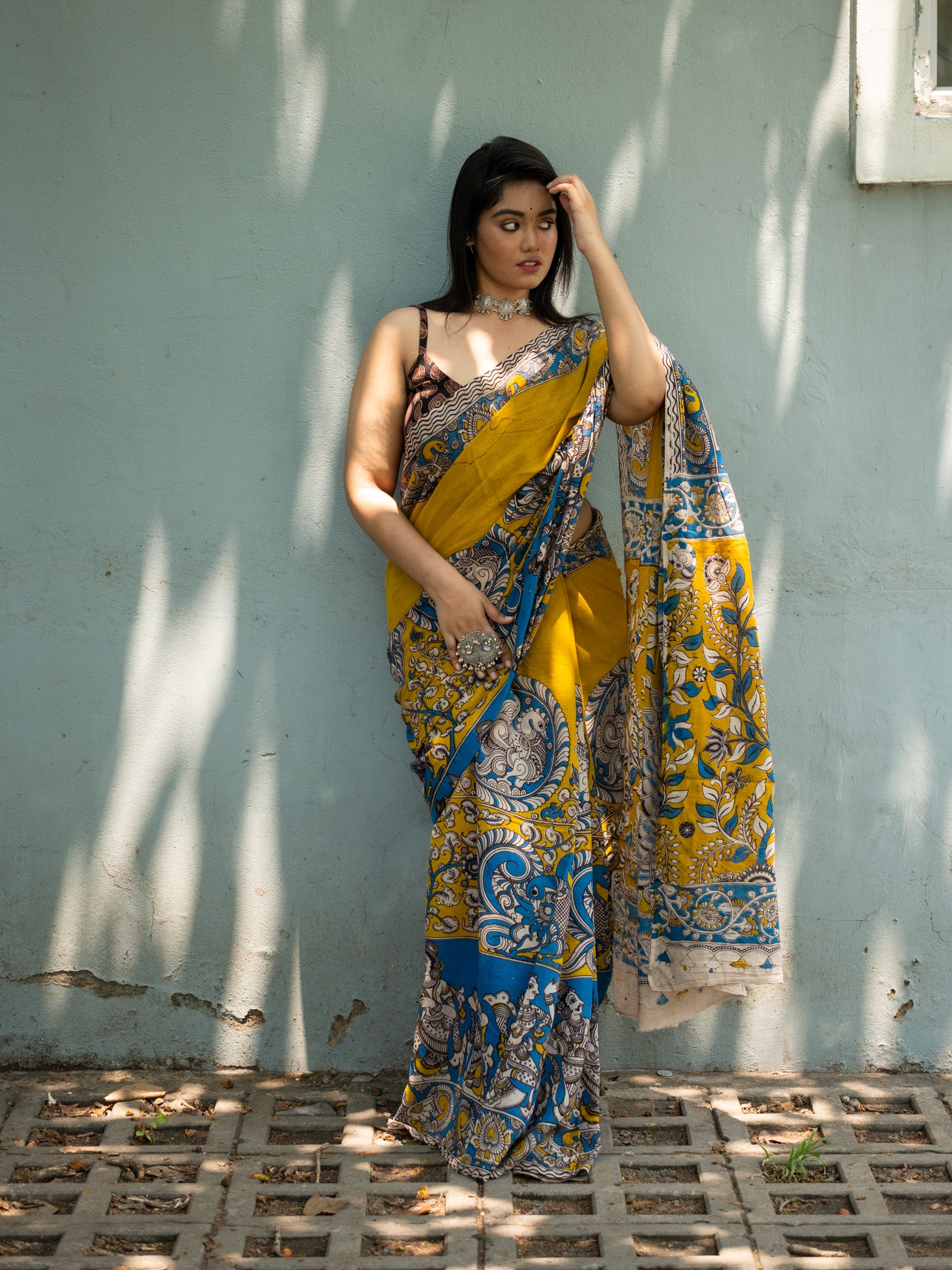 Dhansiri Kalamkari Saree
